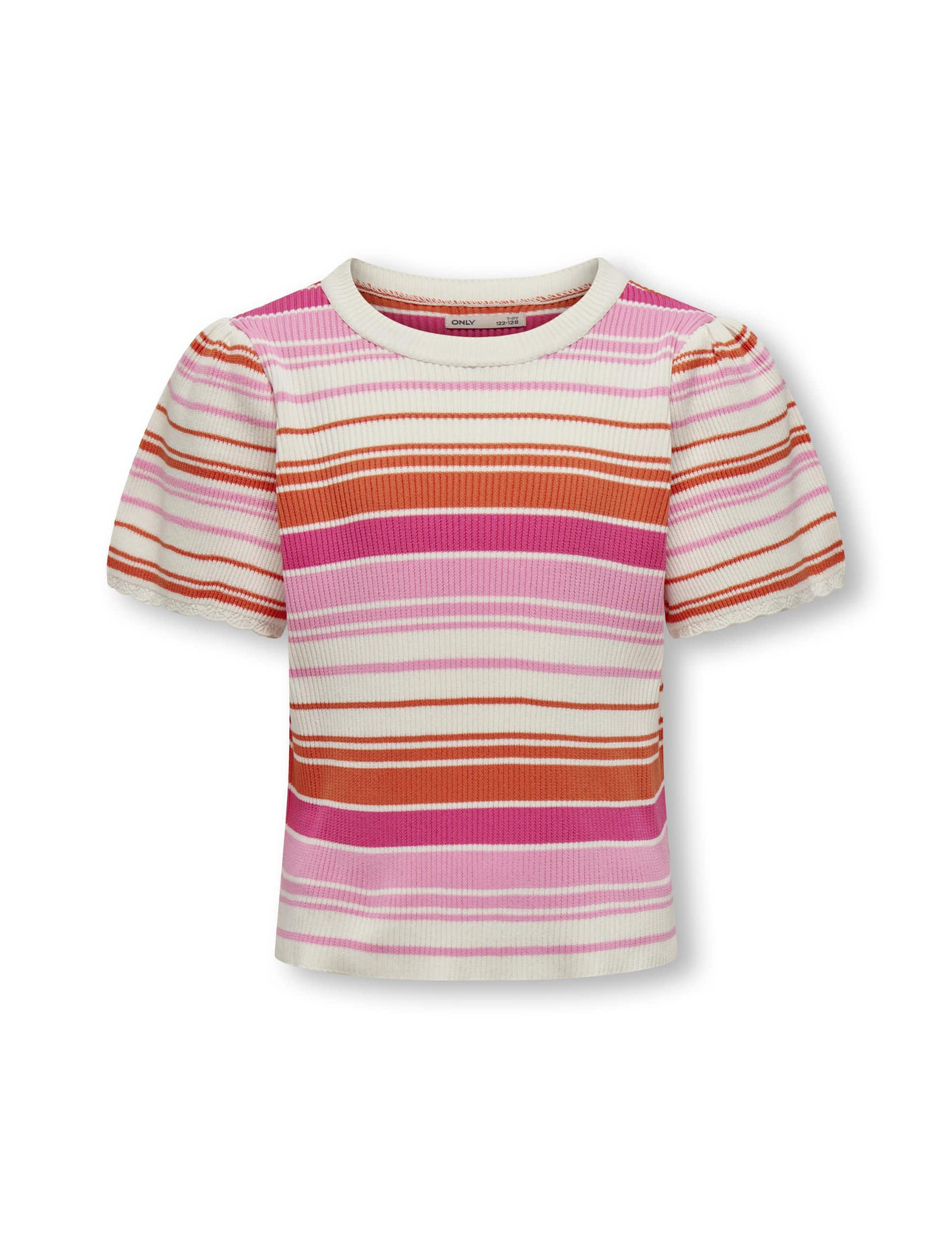 Kids Only Girls Striped Knitted Top (7-14 Yrs) - 13-14 - Purple Mix, Purple Mix