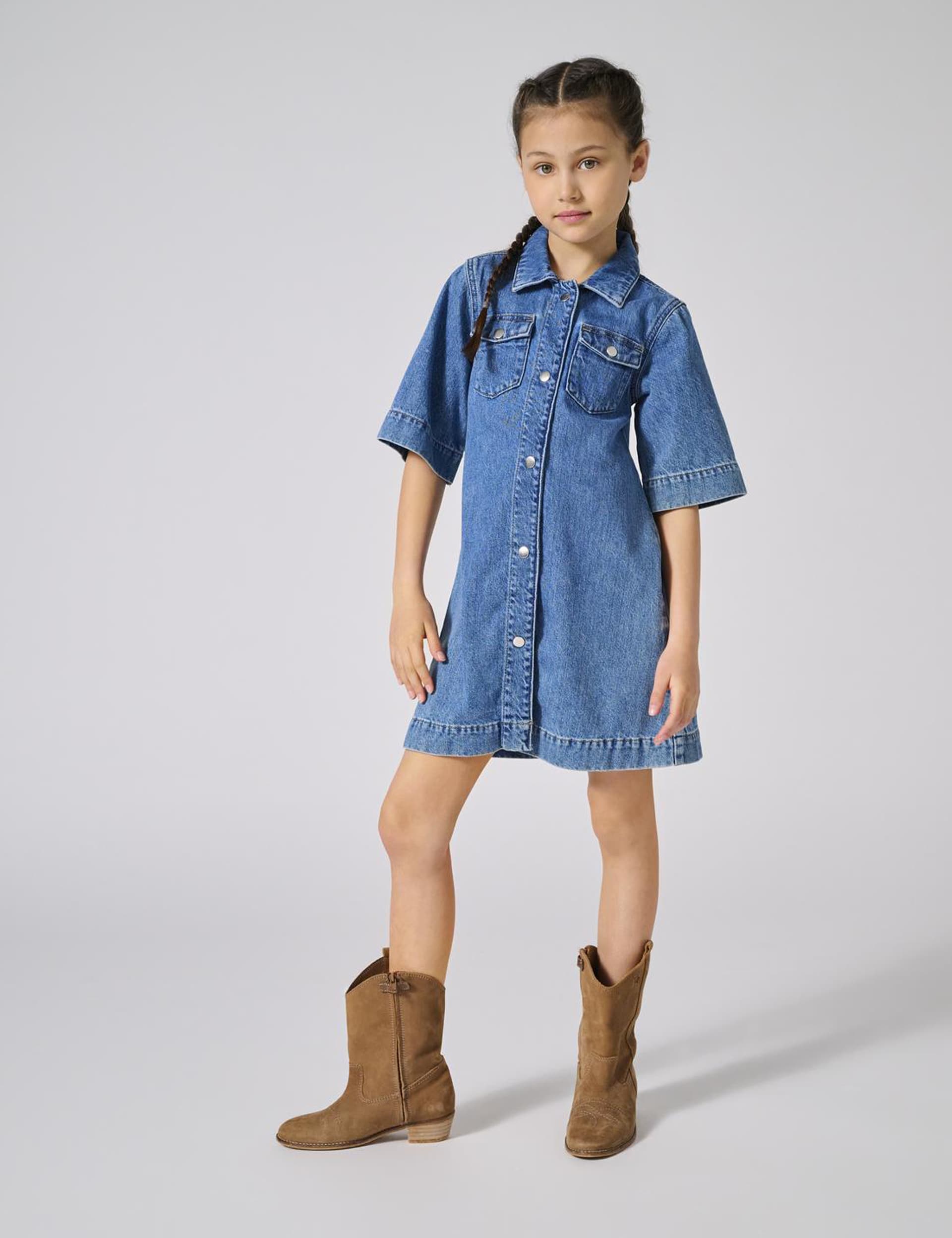 Kids Only Girls Denim Dress (8-14 Yrs) - 13y - Med Blue Denim, Med Blue Denim