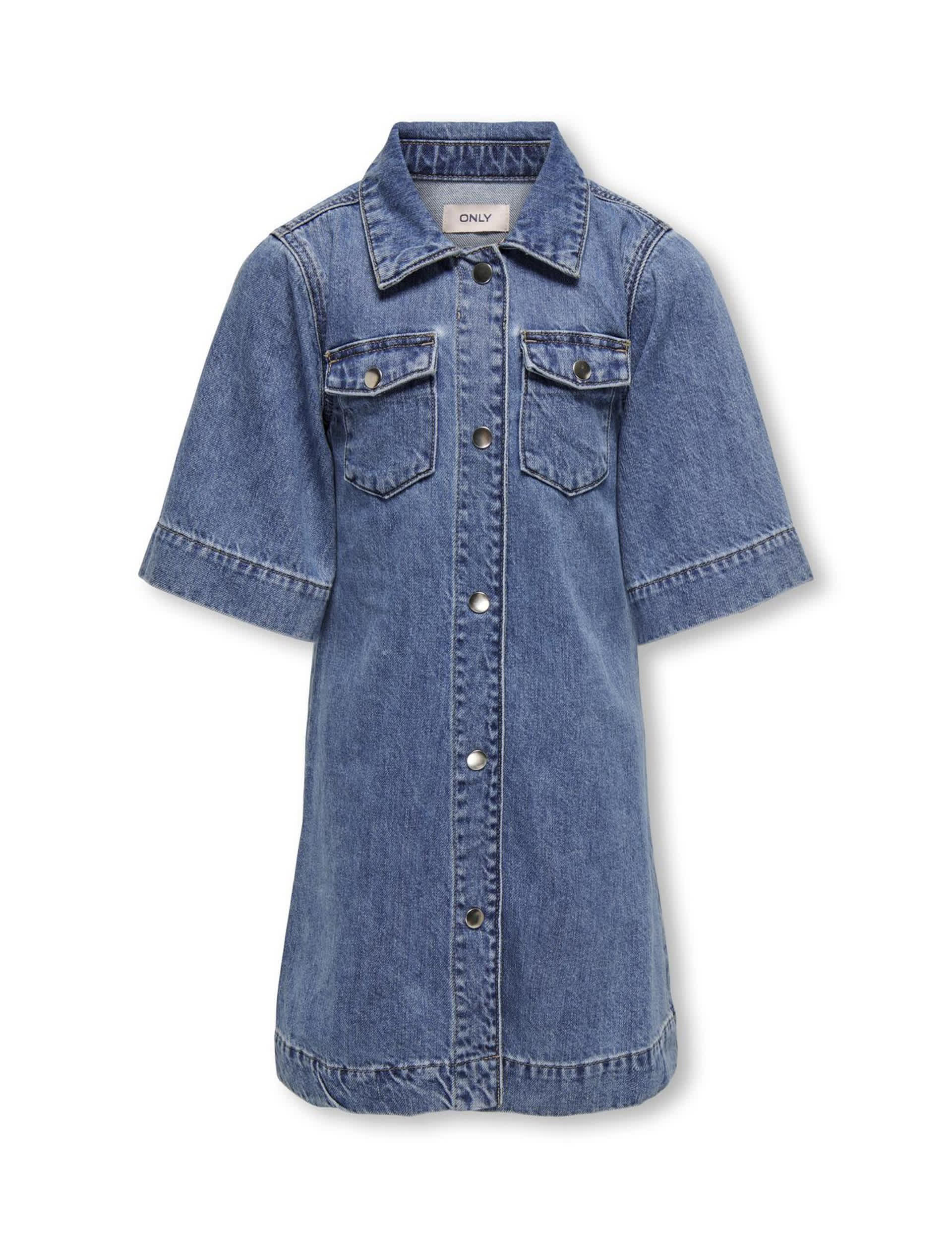 Kids Only Girls Denim Dress (8-14 Yrs) - 13y - Med Blue Denim, Med Blue Denim