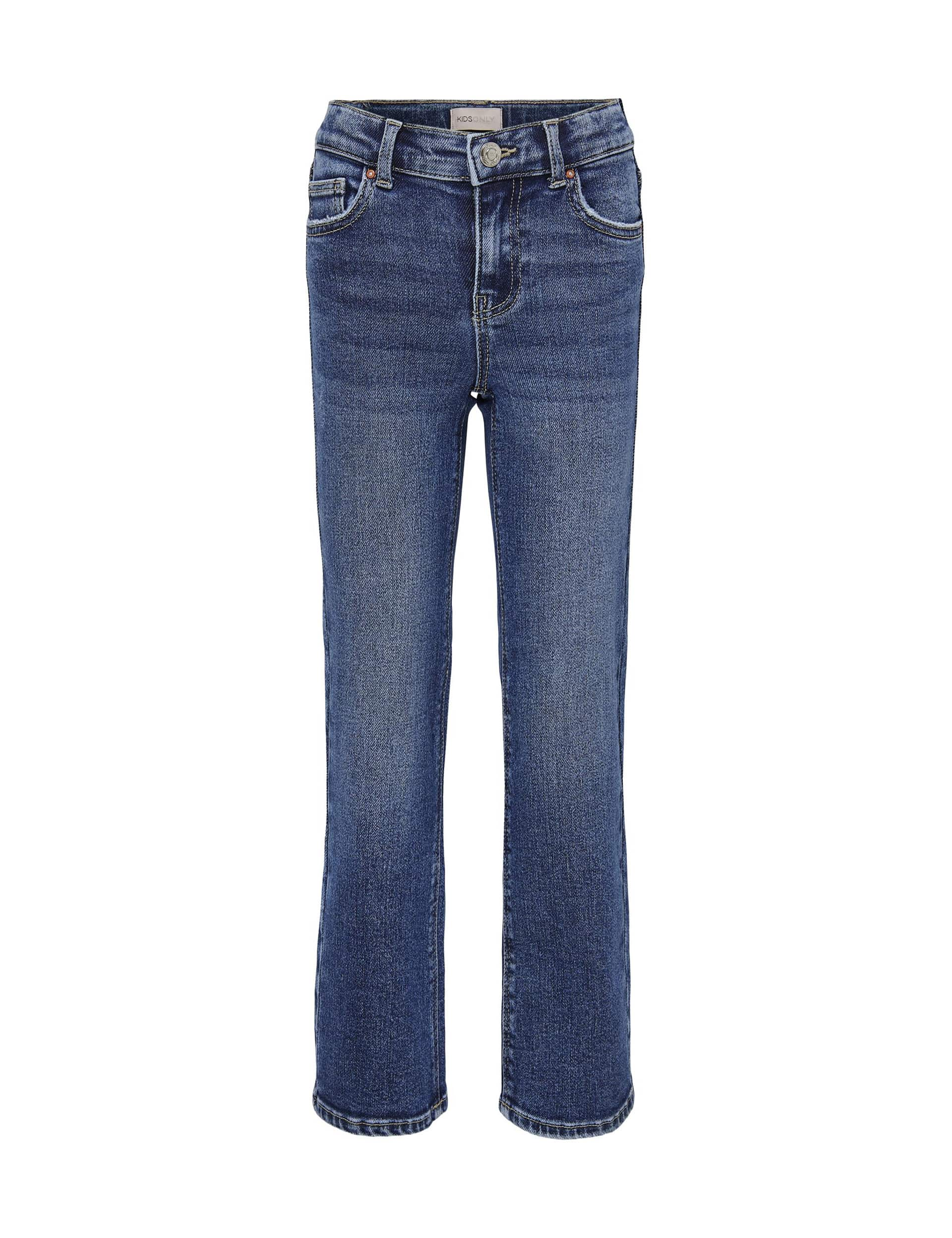 Kids Only Girls Regular Denim Wide Leg Jeans (8-14 Yrs) - 10y - Med Blue Denim, Med Blue Denim,Black