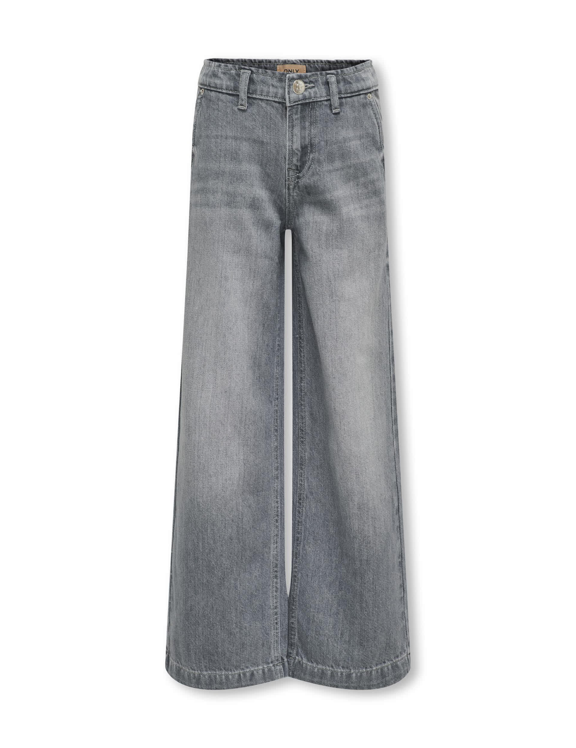 Kids Only Girls Pure Cotton Wide Leg Jeans (8-14 Yrs) - 10y - Medium Grey, Medium Grey