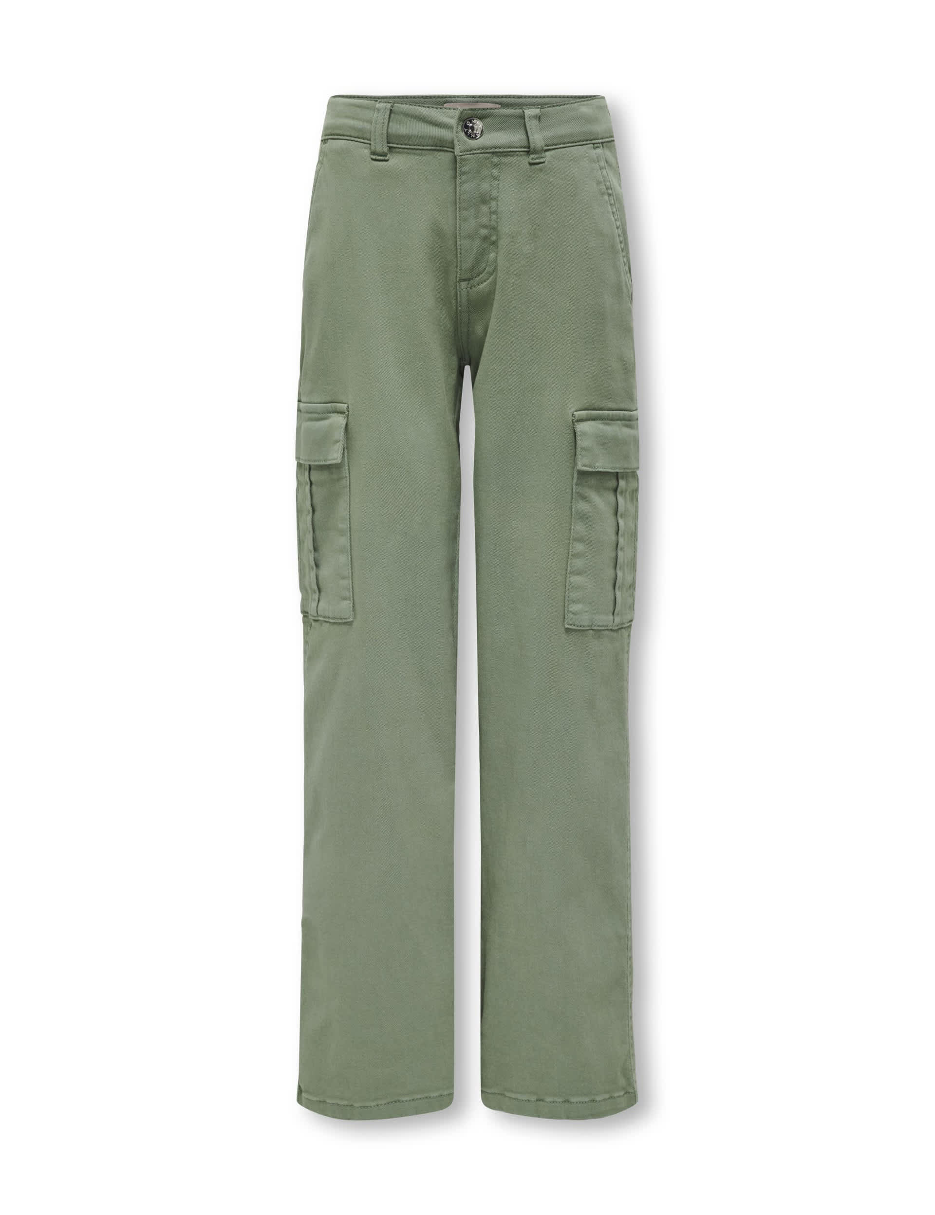 Kids Only Girls Cotton Rich Cargo Trousers (8-14 Yrs) - 10y - Green, Stone,Green