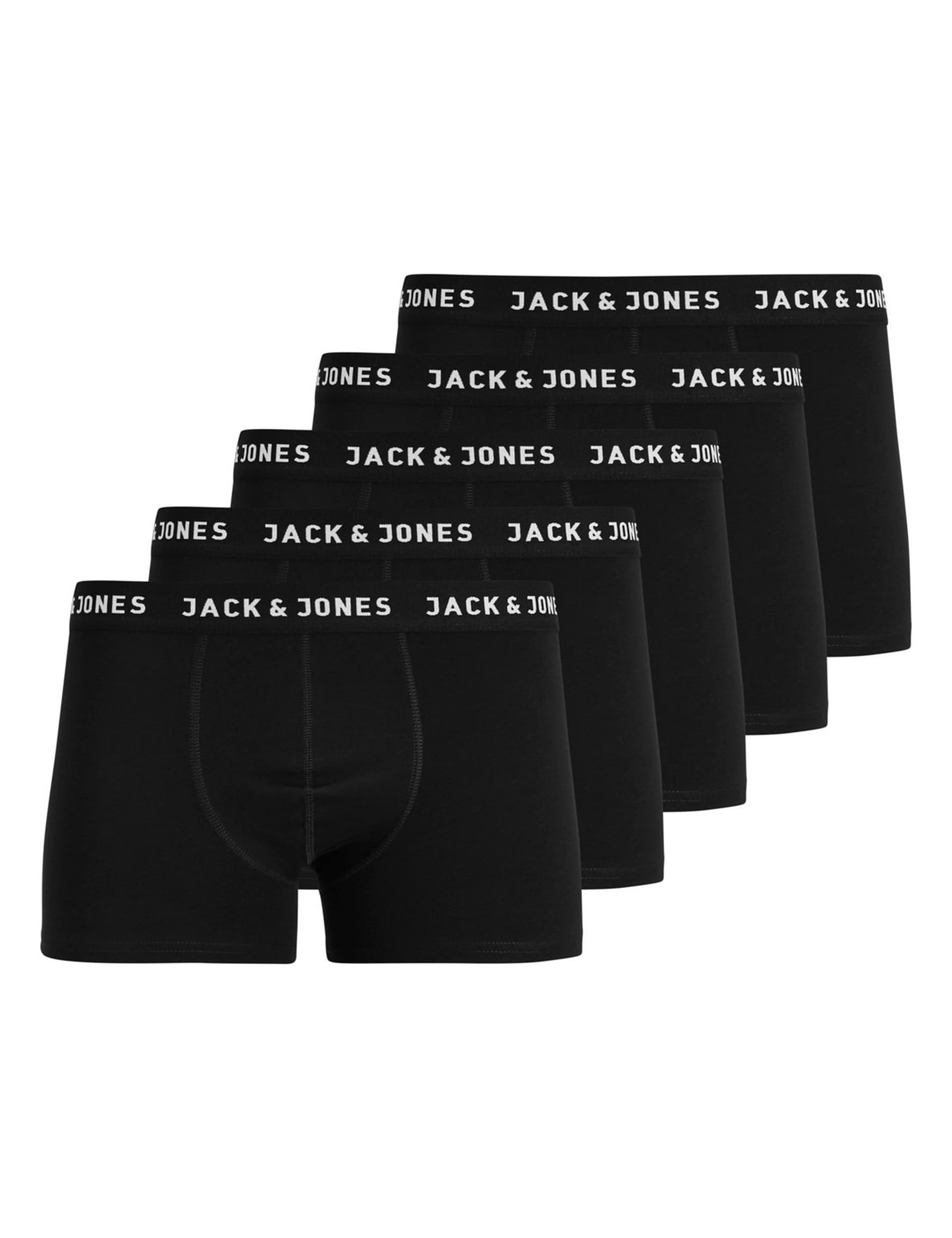 Jack & Jones Junior Boys 5pk Cotton with Stretch Trunks - 14y - Black, Black