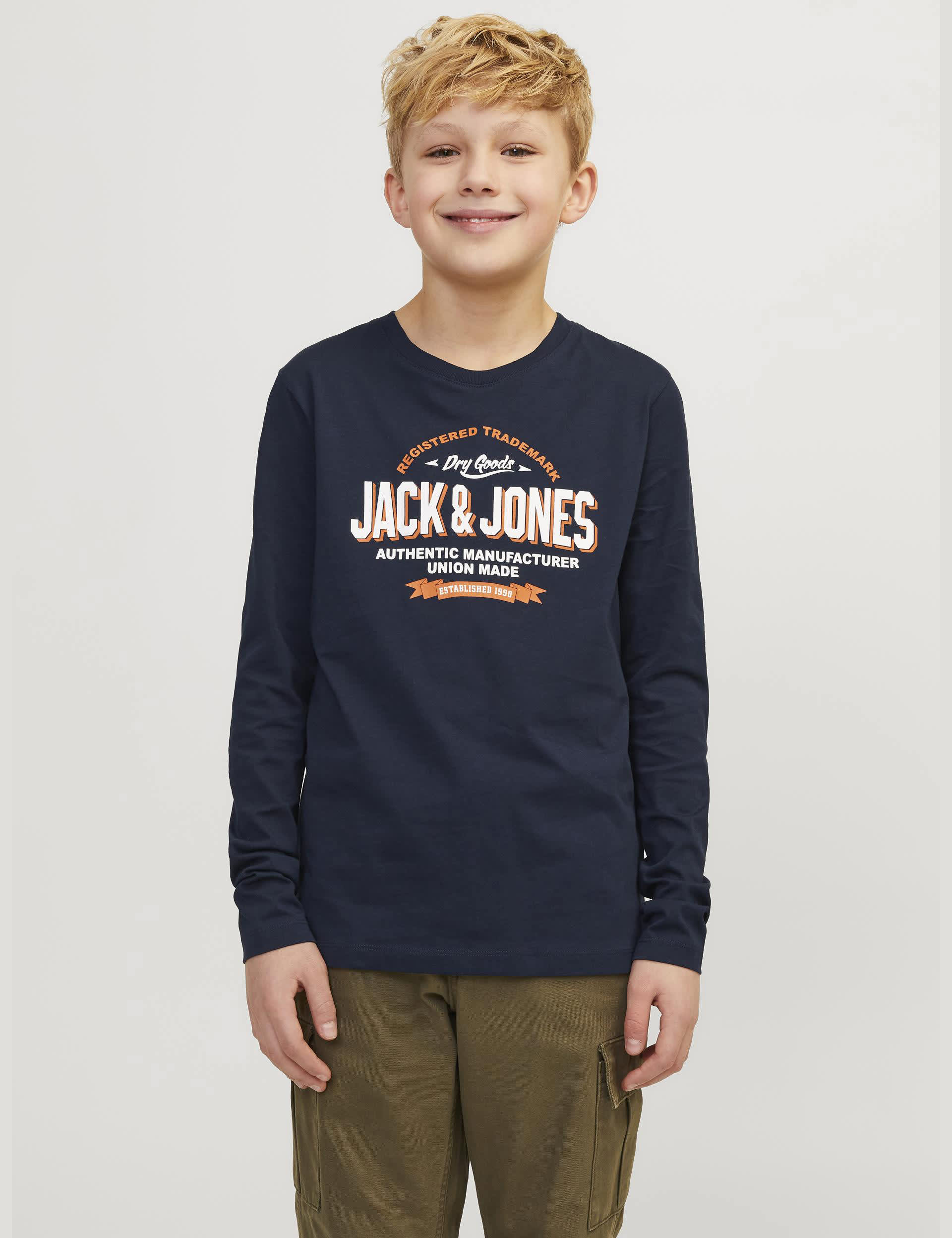 Jack & Jones Junior Boys Pure Cotton Graphic T-Shirt (8-16 Yrs) - 12y - Navy Mix, Navy Mix