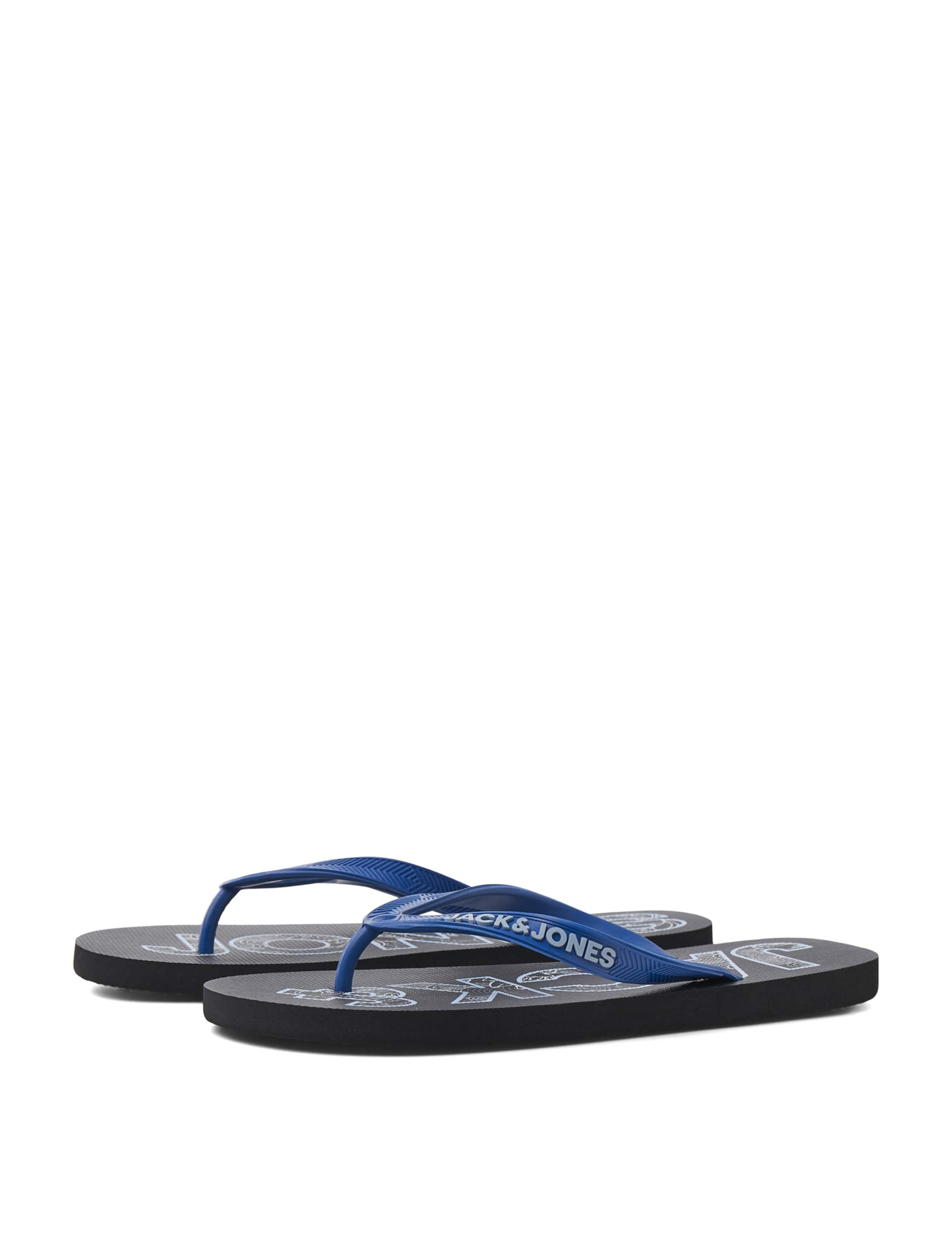 Jack & Jones Junior Boys Logo Flip Flops - 5-6 - Blue Mix, Blue Mix