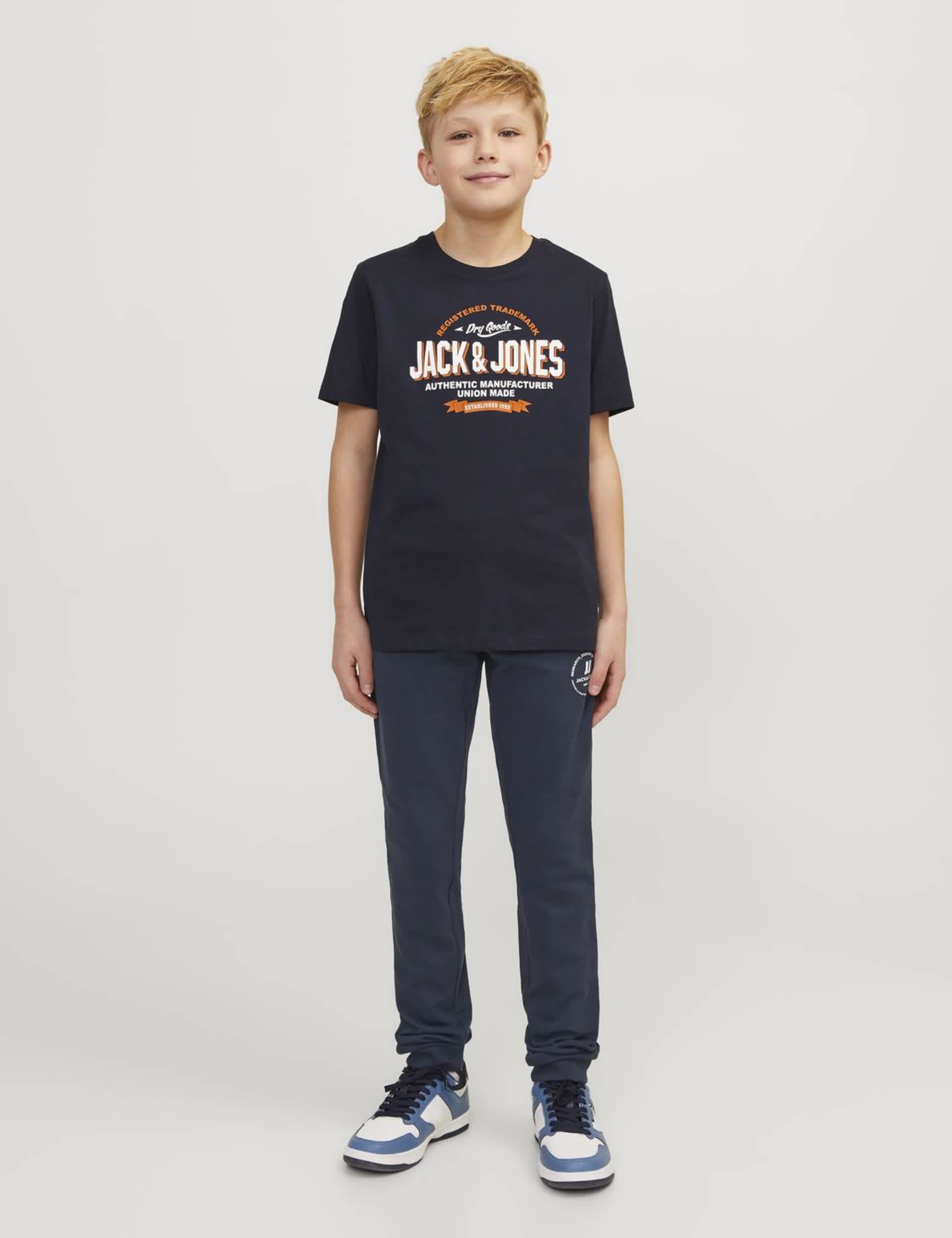 Jack & Jones Junior Boys Pure Cotton Slim Fit Joggers (8-16 Yrs) - 16y - Navy, Navy