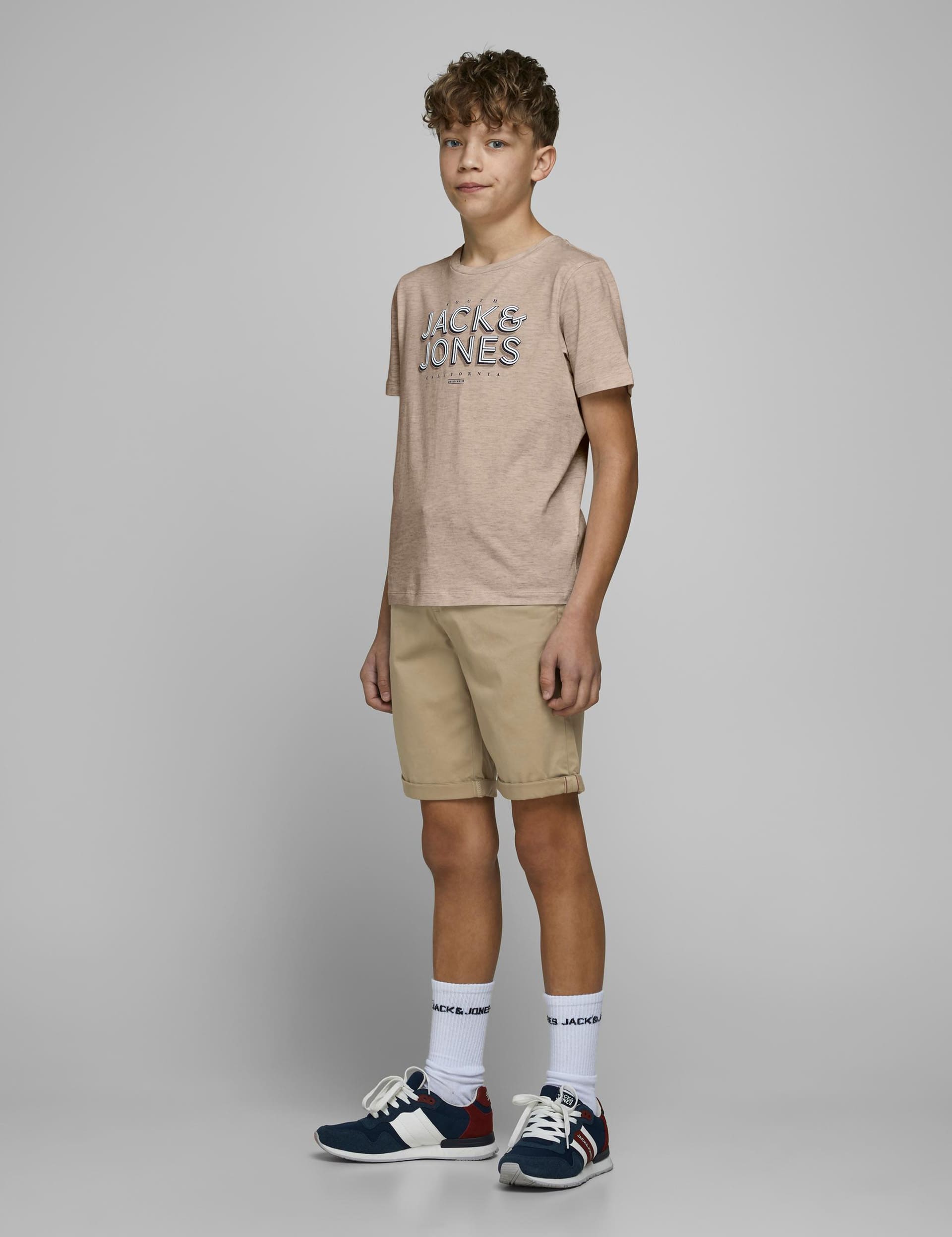 Jack & Jones Junior Boys Cotton Rich Chino Shorts (8-16 Yrs) - 16y - Beige, Beige