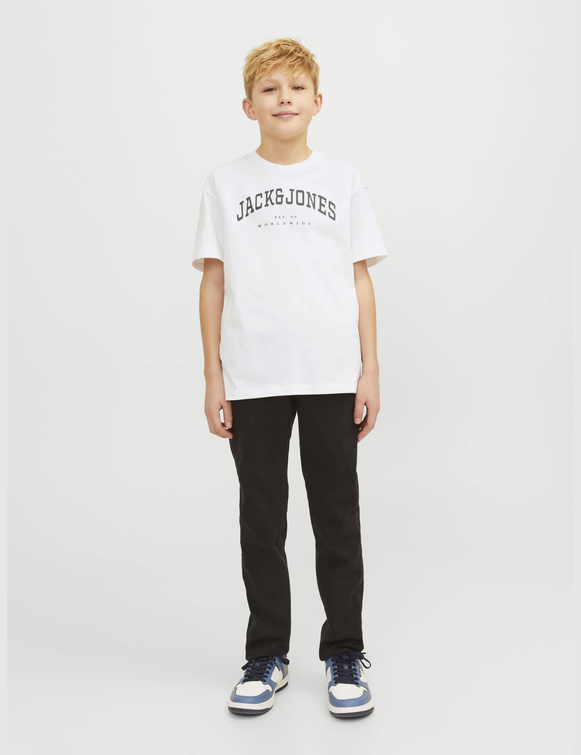 Jack & Jones Junior Boys Pure Cotton Graphic T-Shirt (8-16 Yrs) - 12y - White Mix, White Mix