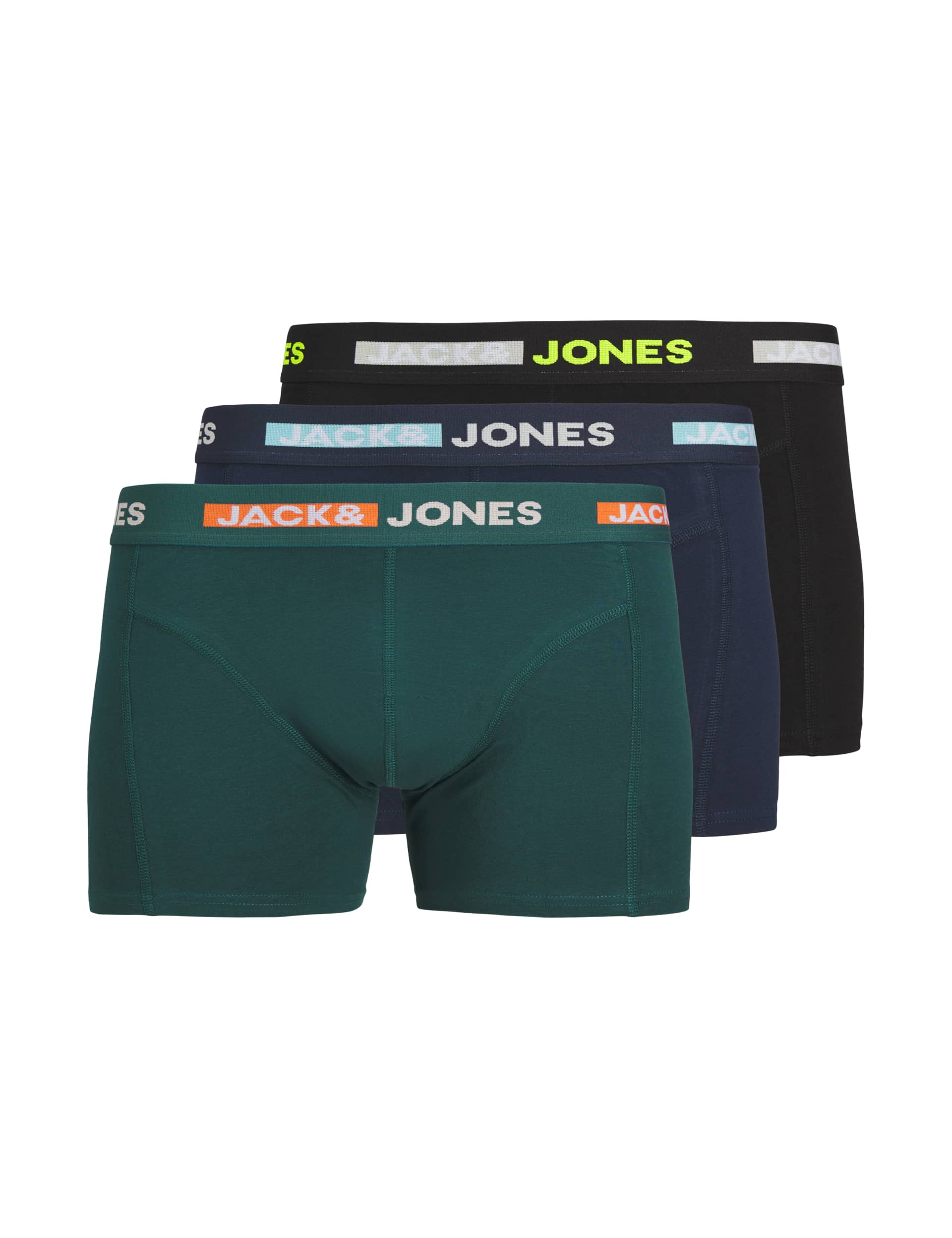 Jack & Jones Junior Boys 3pk Cotton Rich Trunks (8-16 Yrs)