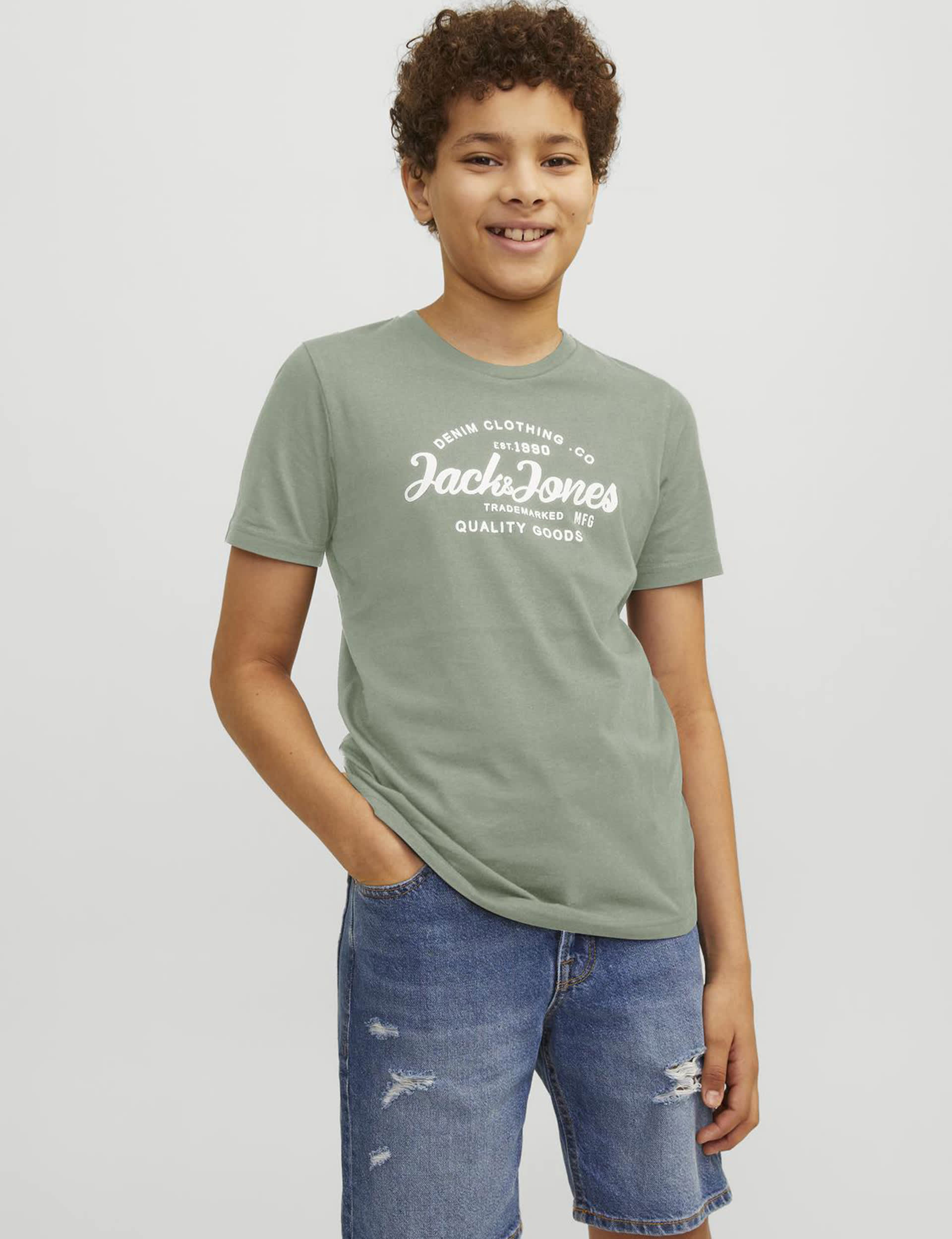Jack & Jones Junior Boys Cotton Rich Logo T-Shirt (8-16 Yrs)