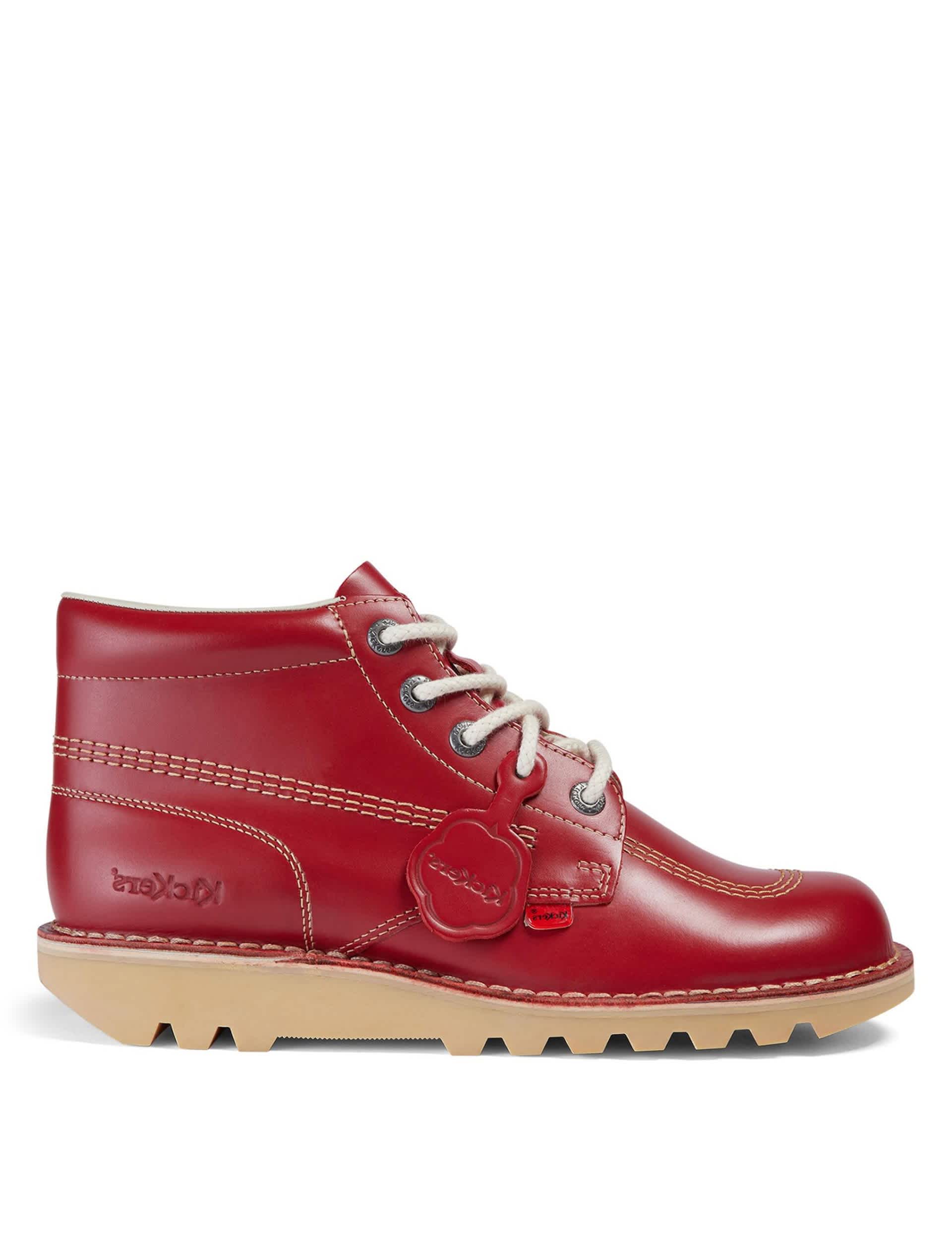 Kickers Men's Leather Casual Boots - 9STD - Red, Red