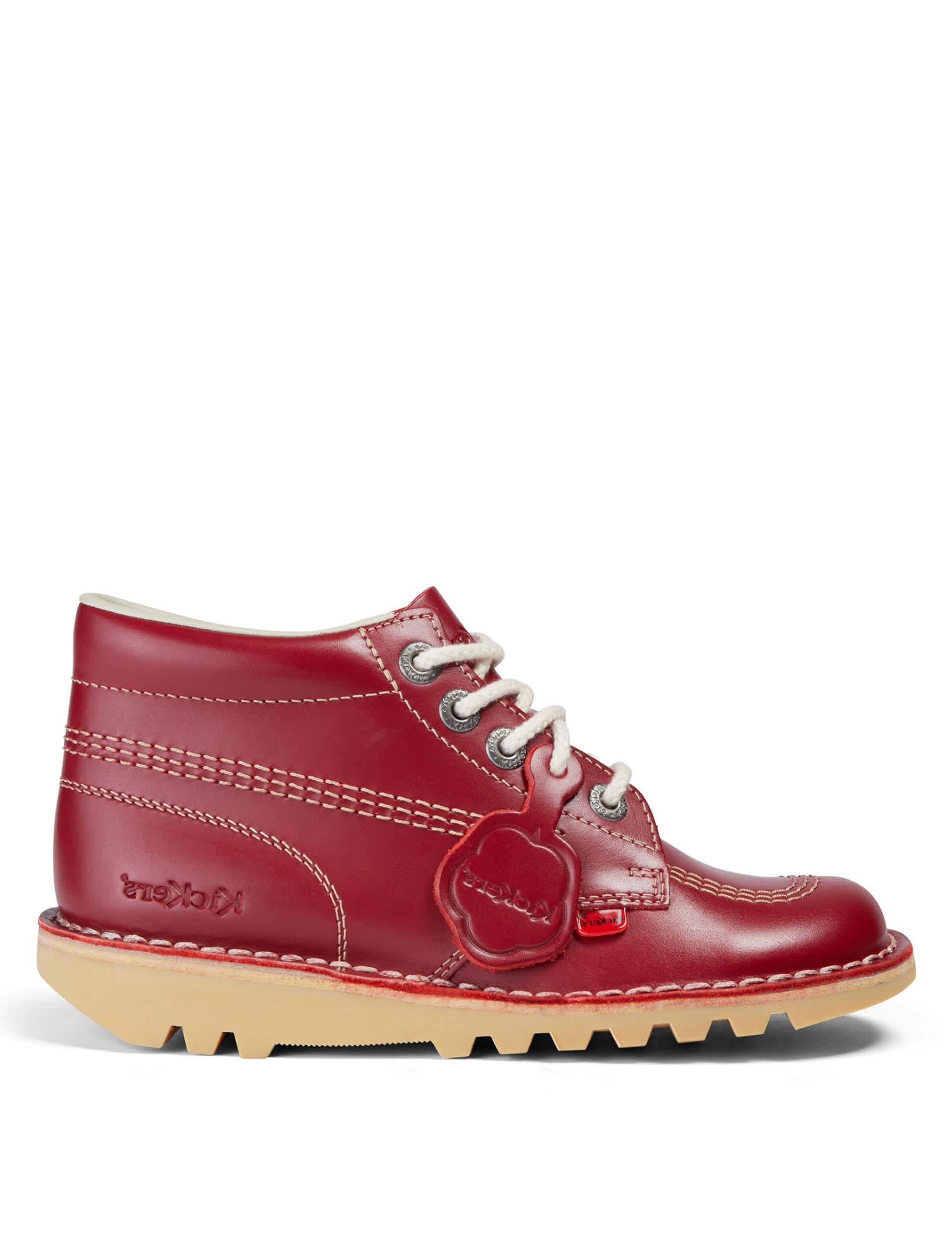 Kickers Women's Leather Chunky Lace Up Ankle Boots