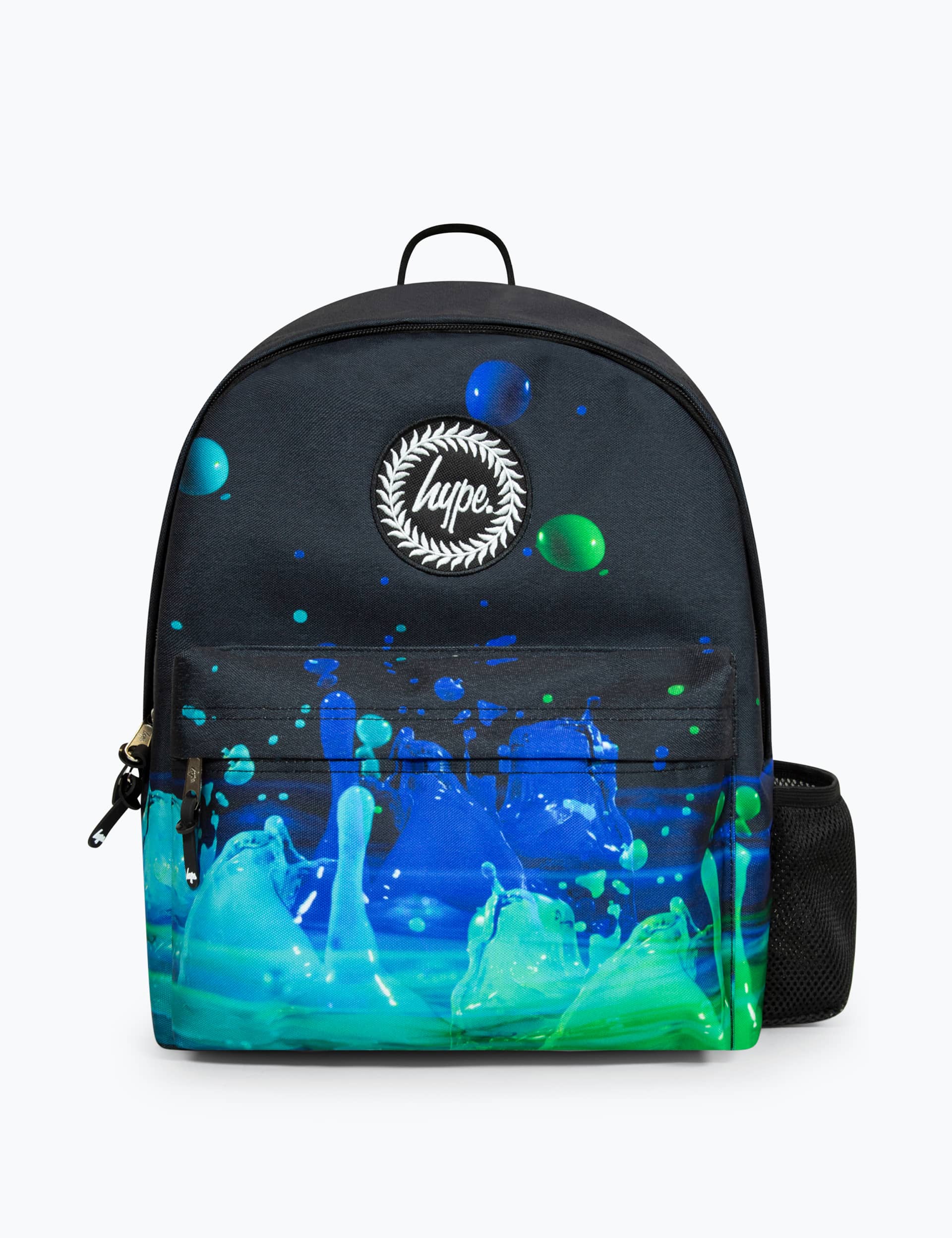 Hype Kids Water Droplets Print Backpack - Black Mix, Black Mix