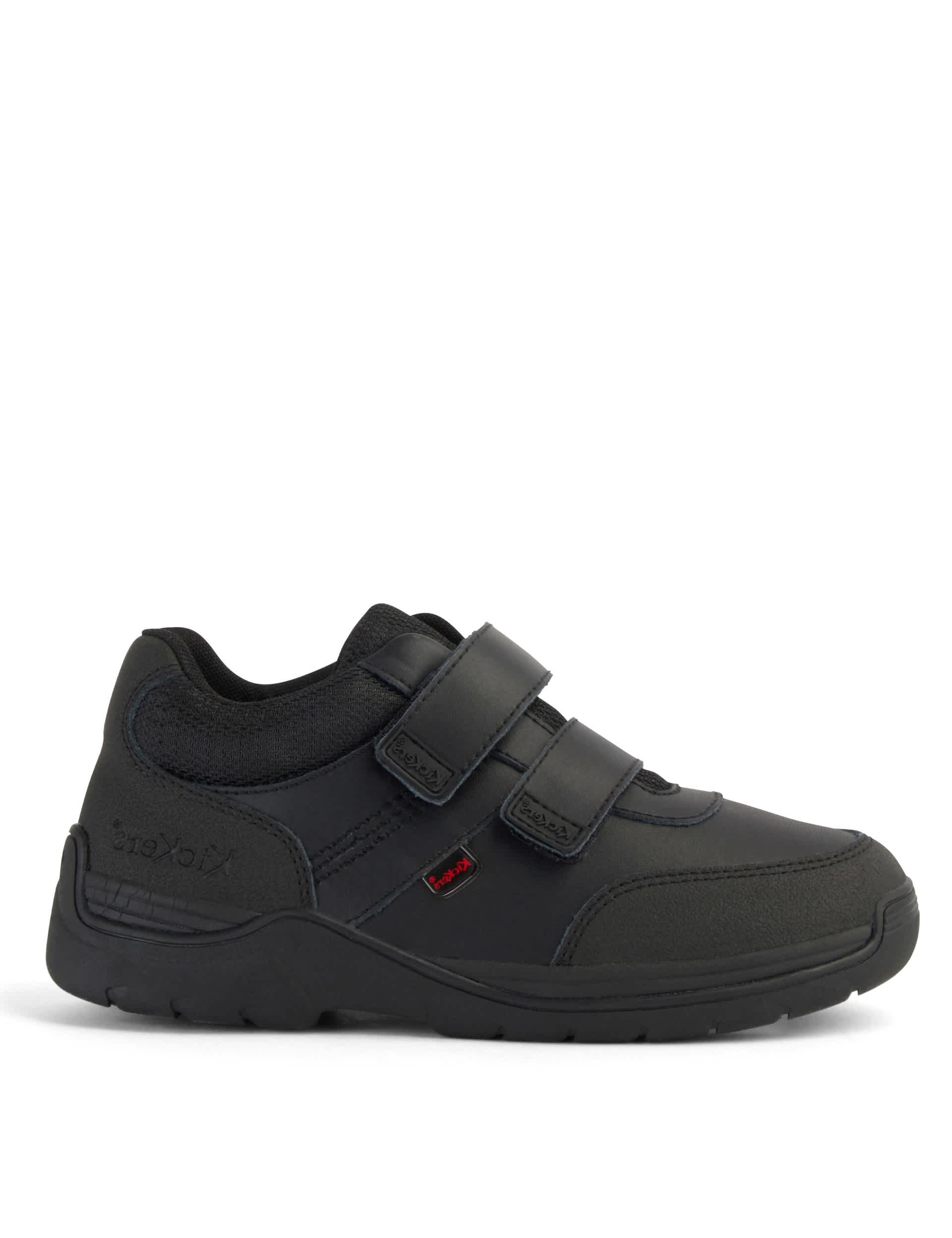 Kickers Kids Leather Riptape School Shoes