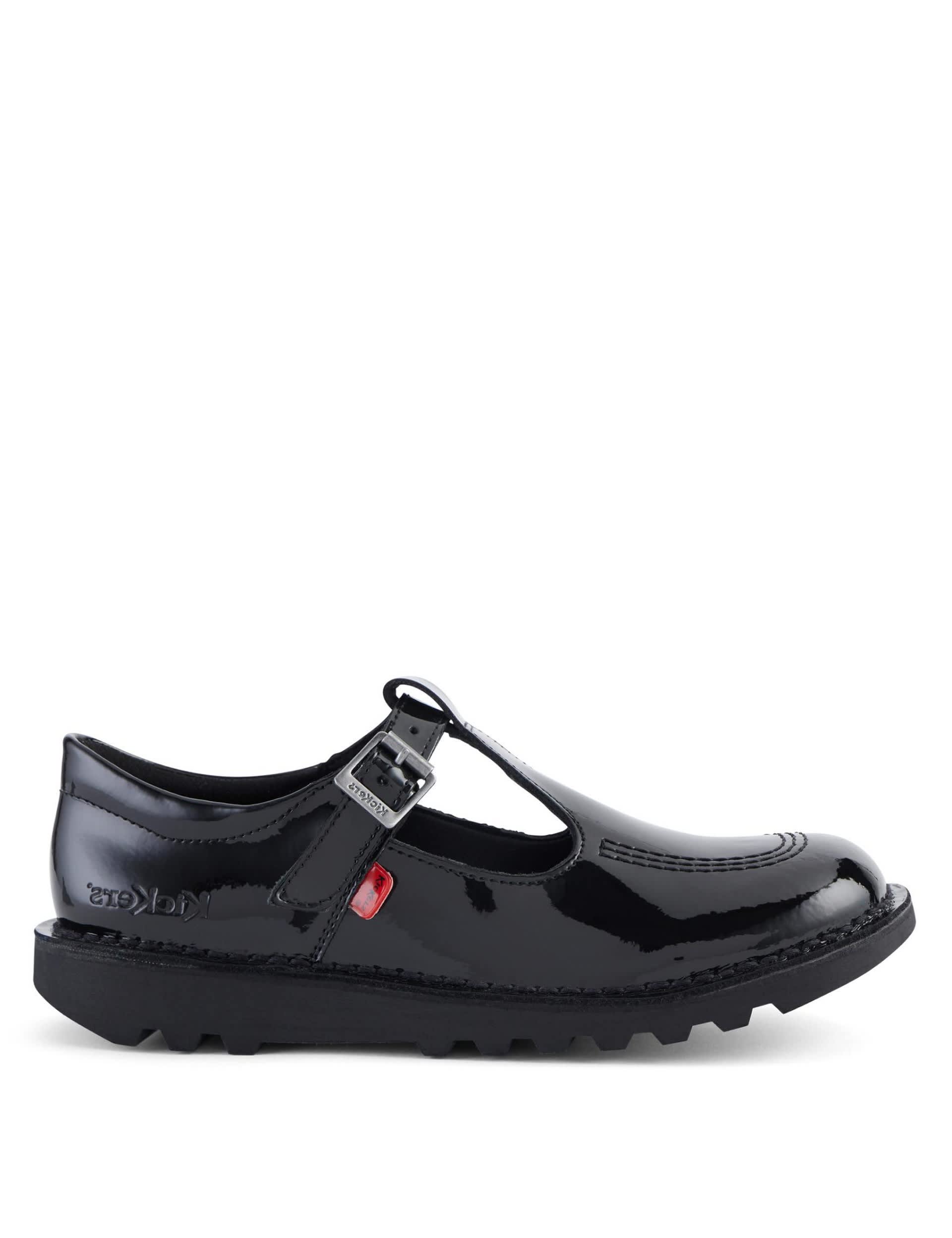 Kickers Kids Patent School Shoes - 5 - Black Patent, Black Patent