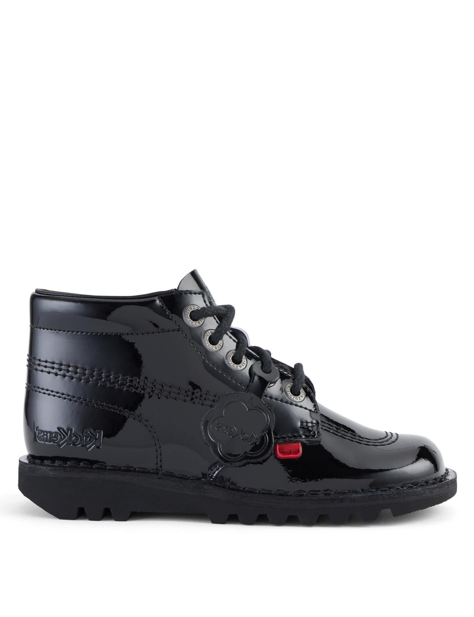 Kickers Kids Patent School Shoes - 3 - Black Patent, Black Patent