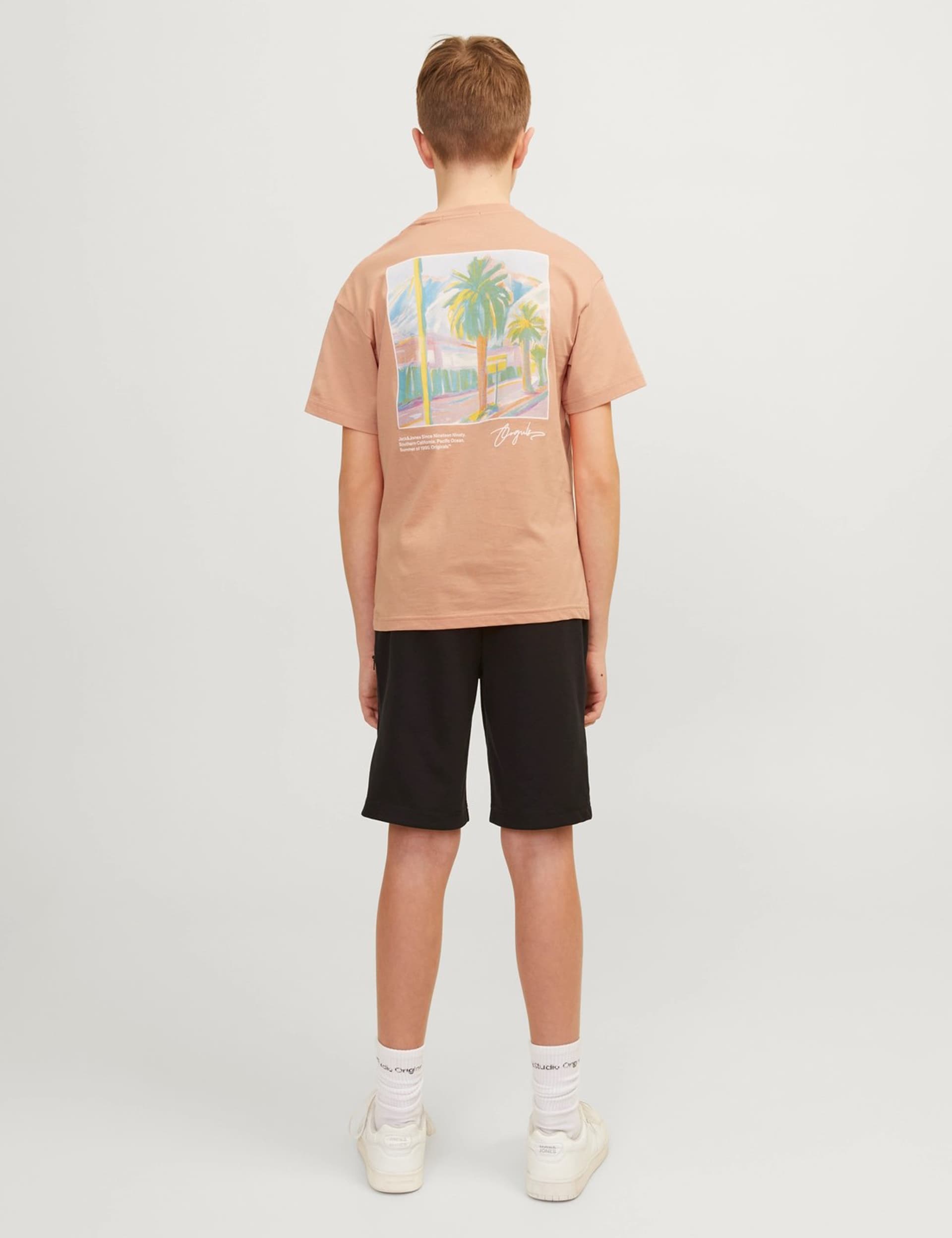 Jack & Jones Junior Boys Pure Cotton Back Print T-Shirt (8-16 Yrs) - 12y - Orange Mix, Orange Mix