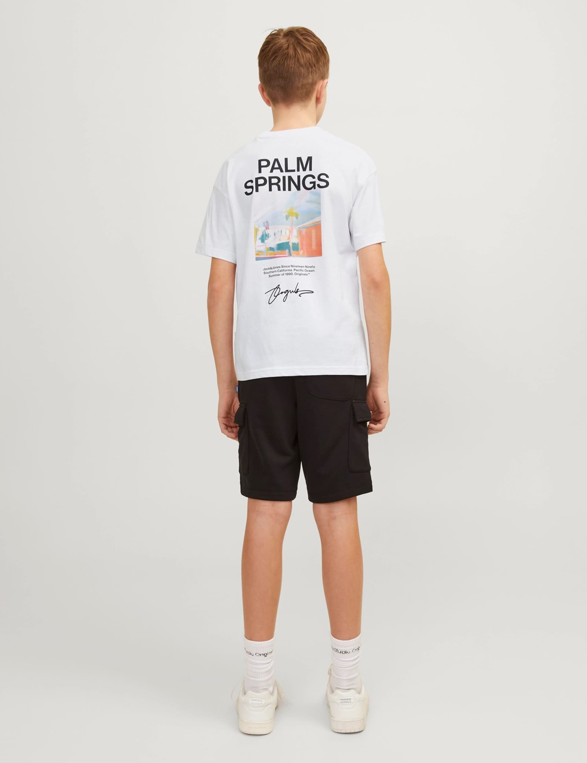 Jack & Jones Junior Boys Pure Cotton Back Print T-Shirt (8-16 Yrs) - 12y - White Mix, White Mix,Oran