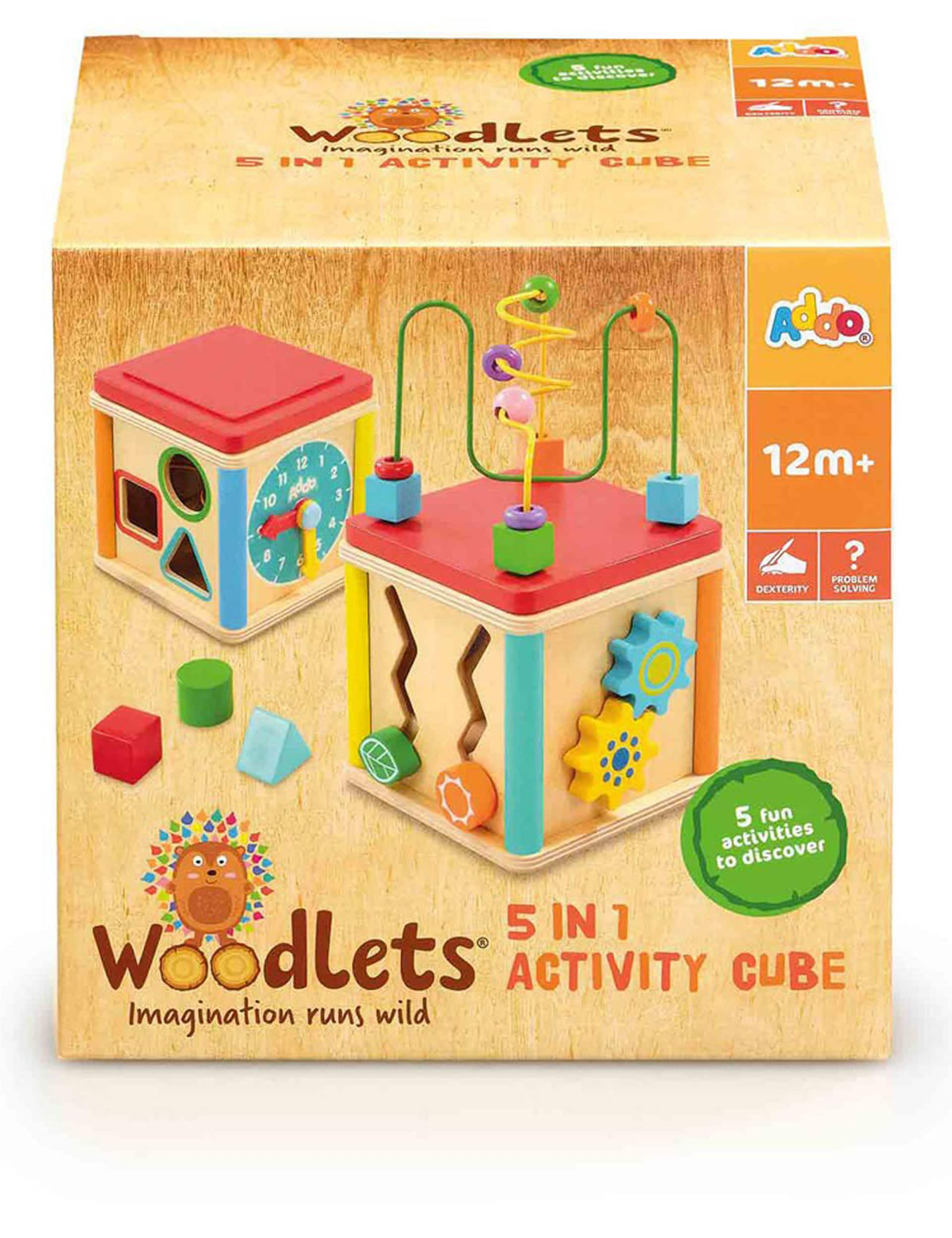 Woodlets 5 in 1 Activity Cube (12+ Mths)