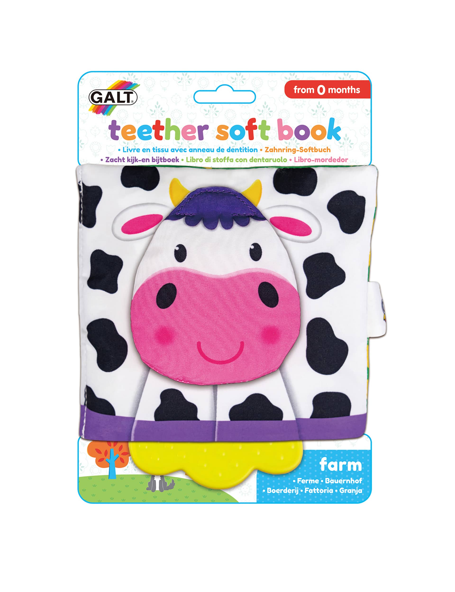 Galt Farm Animal Teether Soft Book (0-24 Mths)