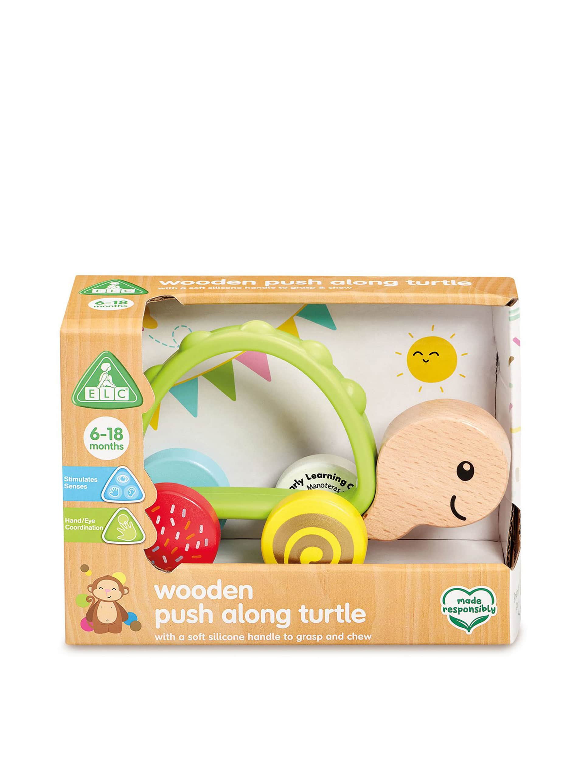 Early Learning Centre Wooden Push Along Turtle (6-18 Mths)