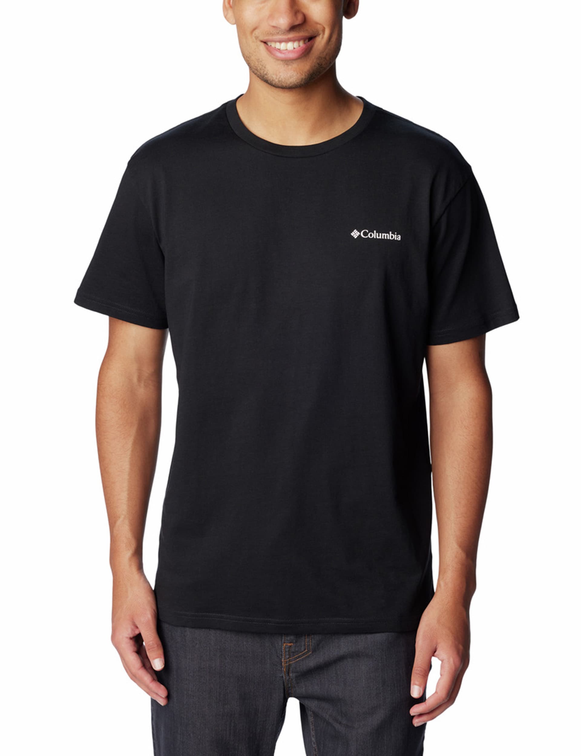 Columbia Men's CSC Basic Logo Pure Cotton T-Shirt - Black, Black,White Mix,Black Mix