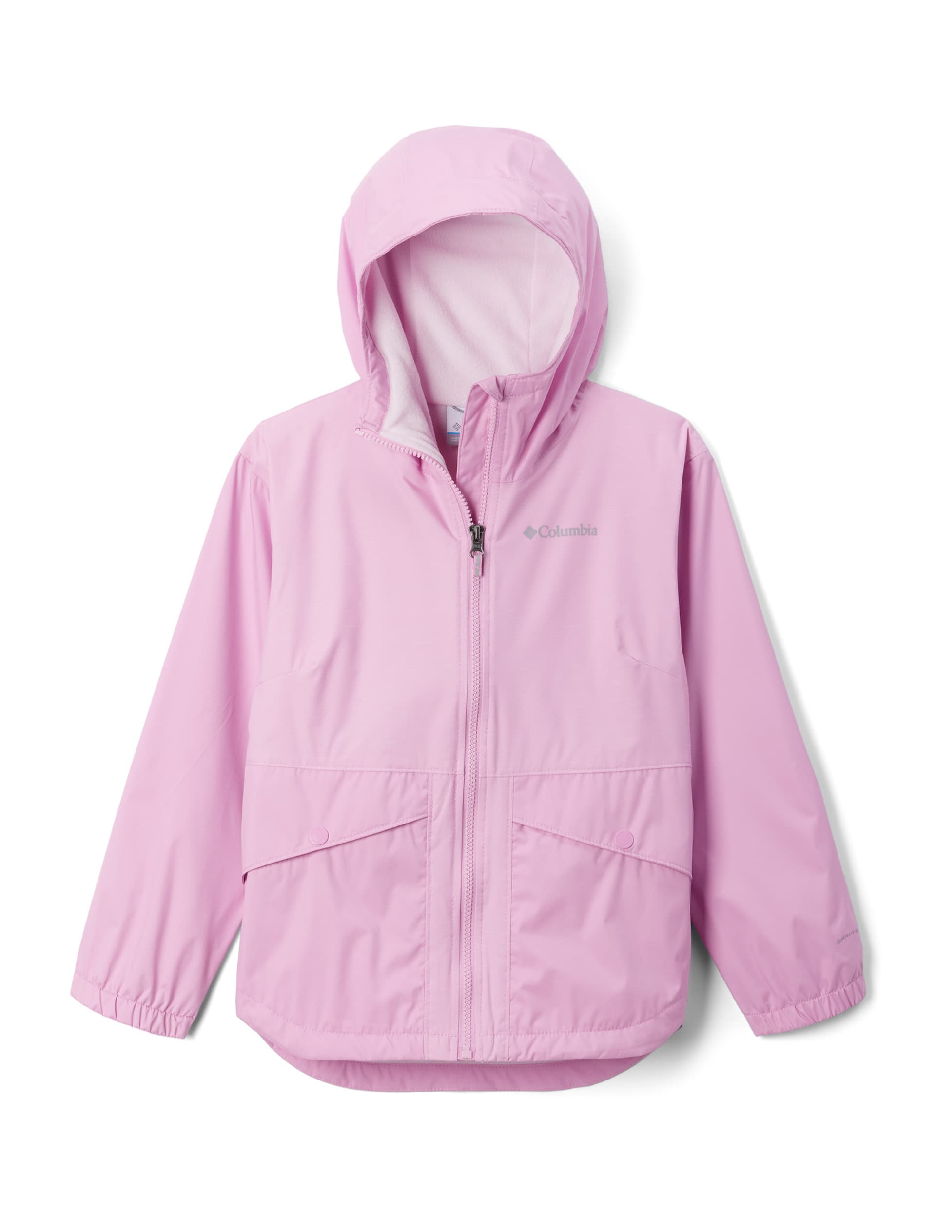 Columbia Girls Rainy Trails Fleece Lined Jacket (4-16 Yrs) - 12-13 - Pink, Pink