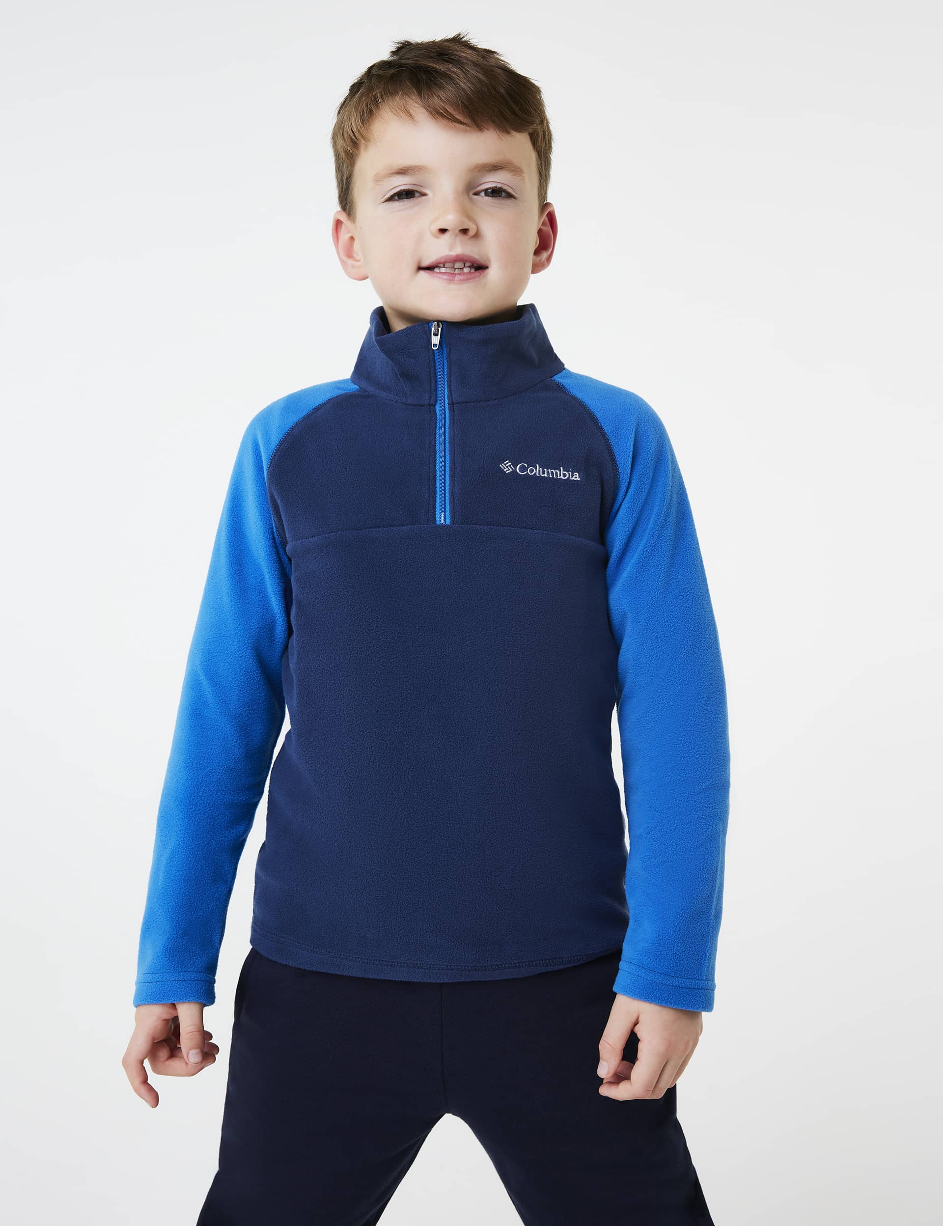 Columbia Kids Glacial Fleece Half Zip Top - Blue Mix, Blue Mix