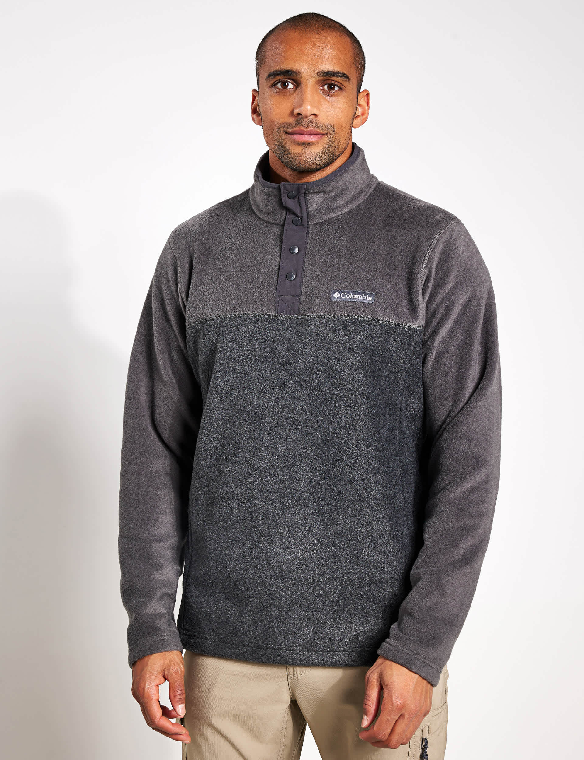 Columbia Men's Steens Mountain Fleece Jacket - Black Mix, Black Mix,Stone