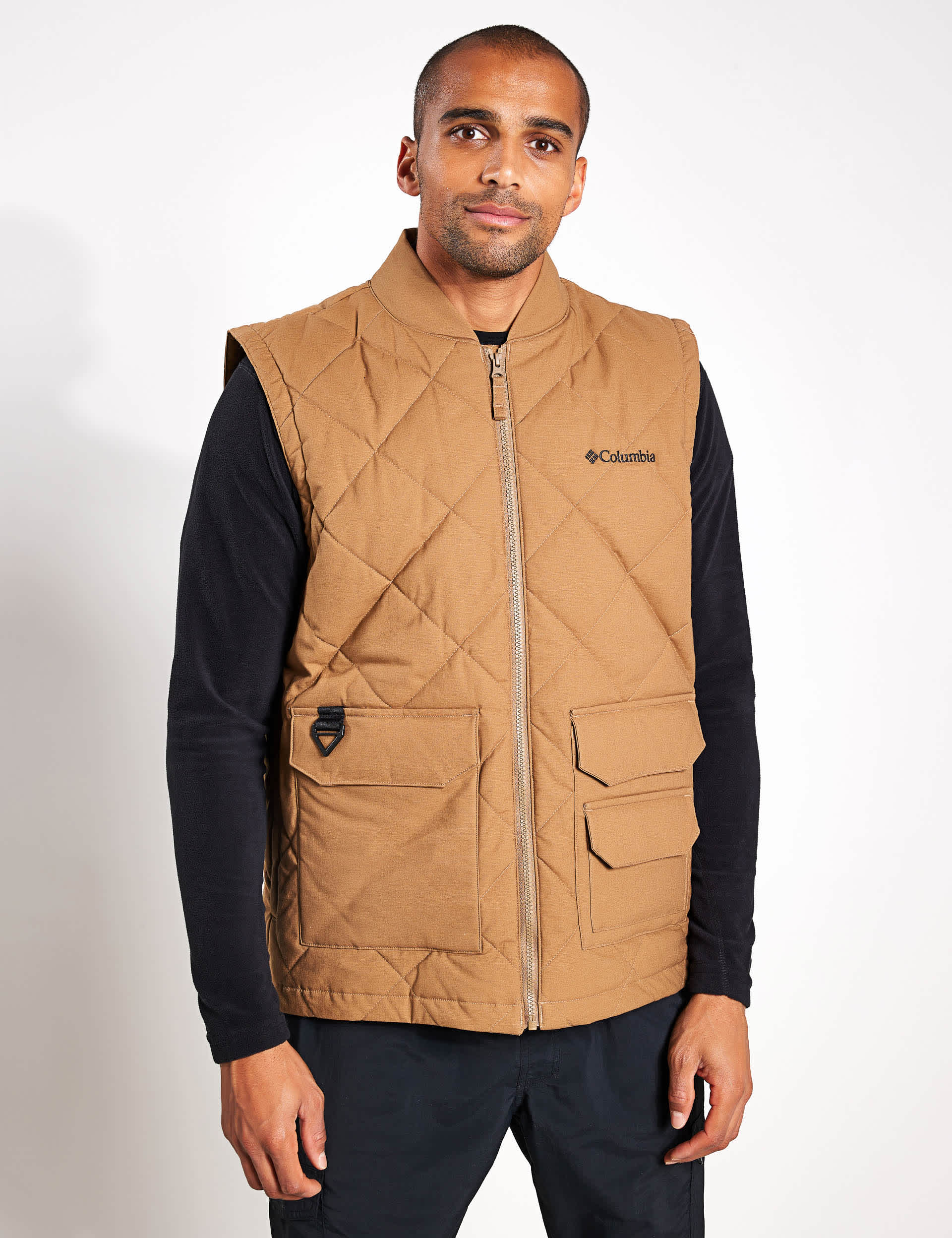 Columbia Men's Rad Funnel Neck Padded Gilet - Tan, Tan,Khaki