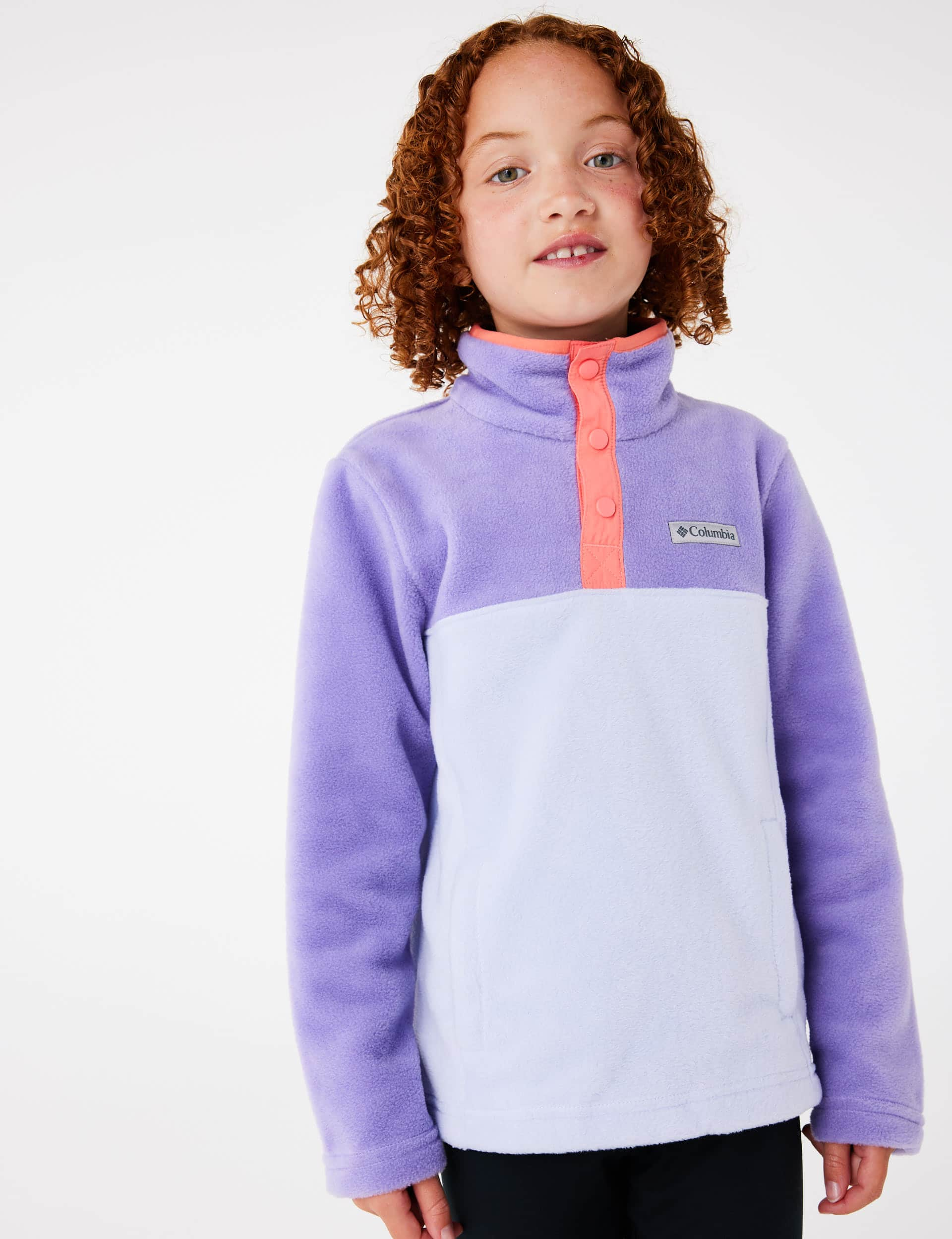 Columbia Girls Steens MTN II 1/4 Snap Fleece Pull-Over - XL - Purple Mix, Purple Mix