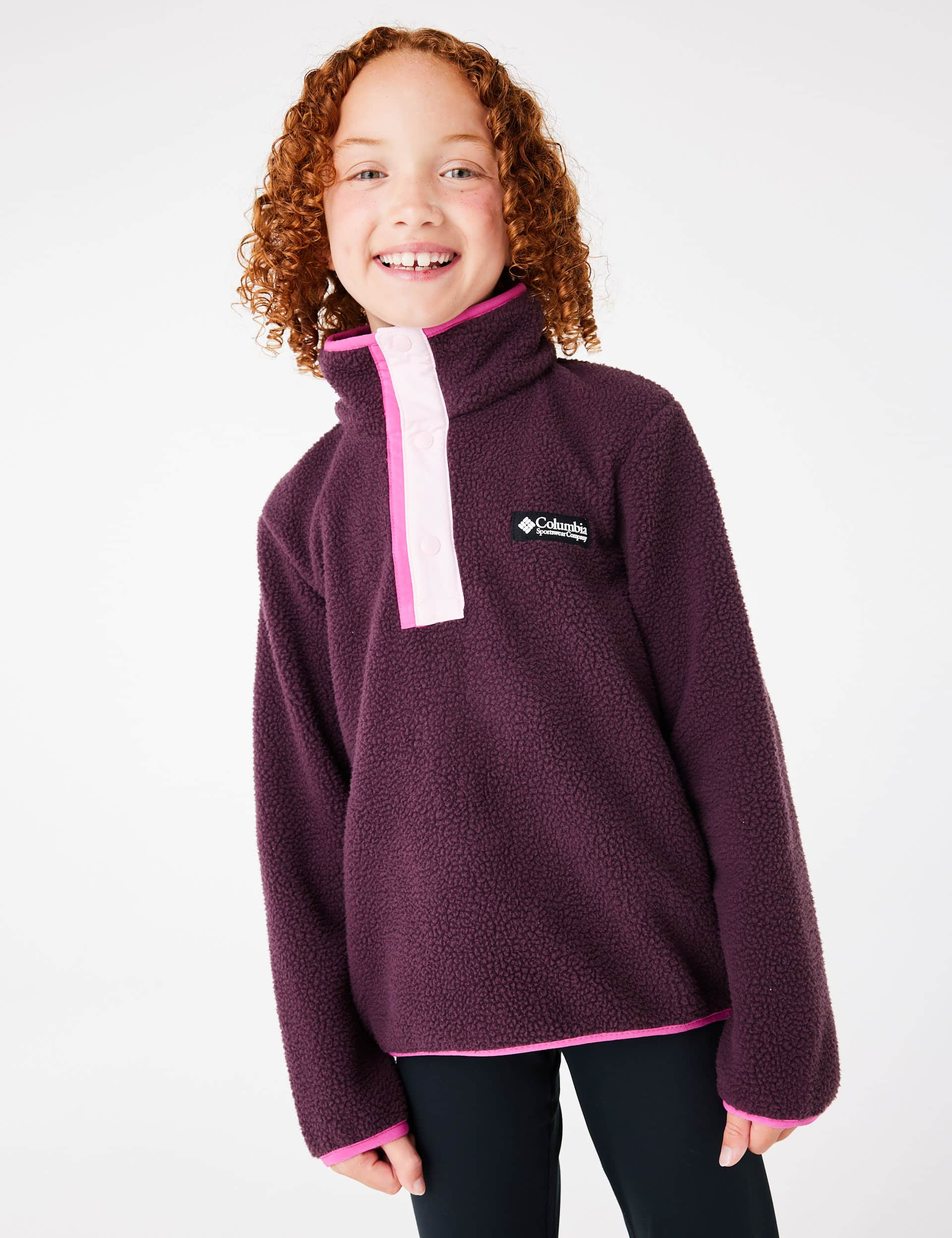 Columbia Girls Helvetia II Half Snap Fleece - XL - Purple, Purple