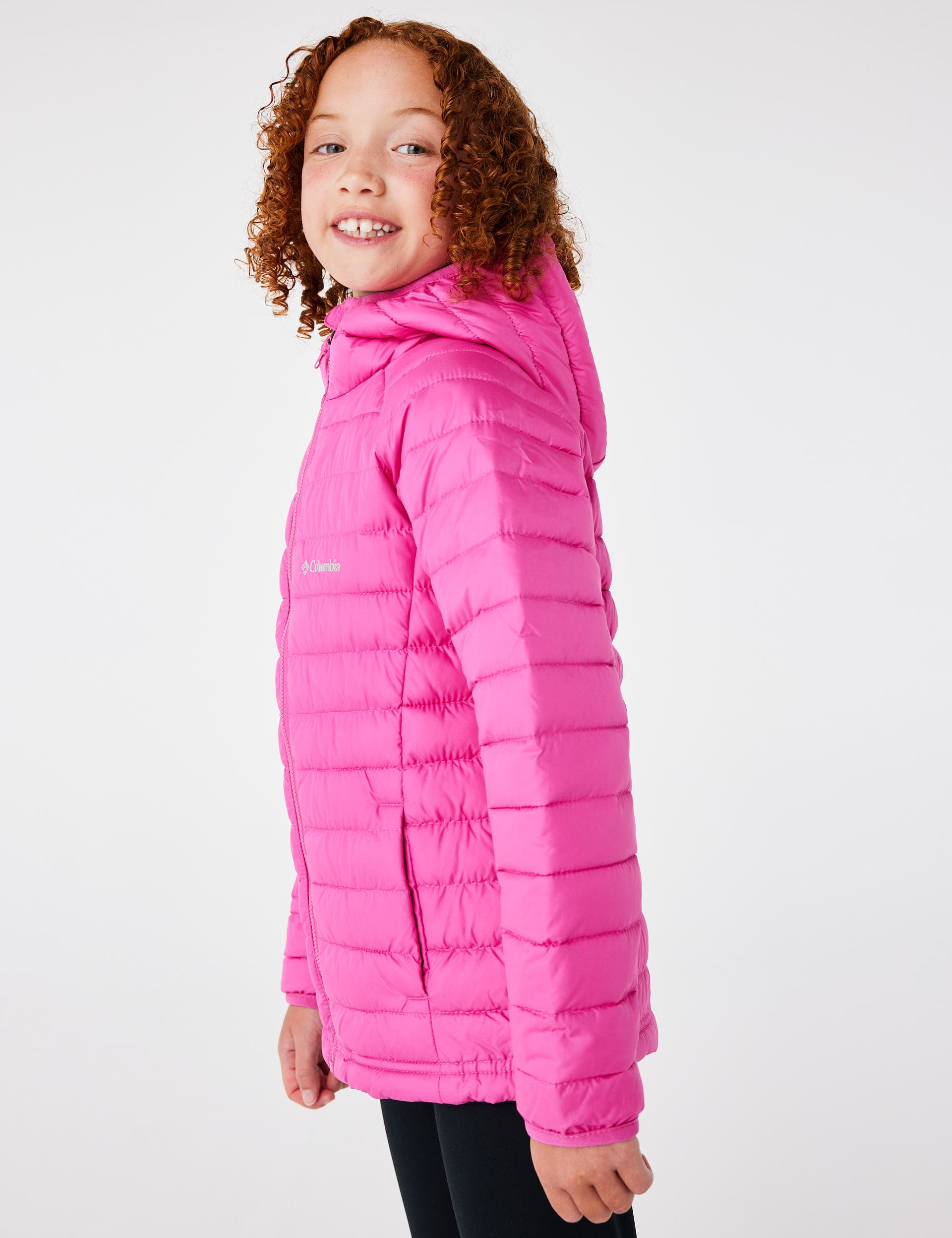 Columbia Girls Powder Lite II Hooded Jacket - M - Pink, Pink