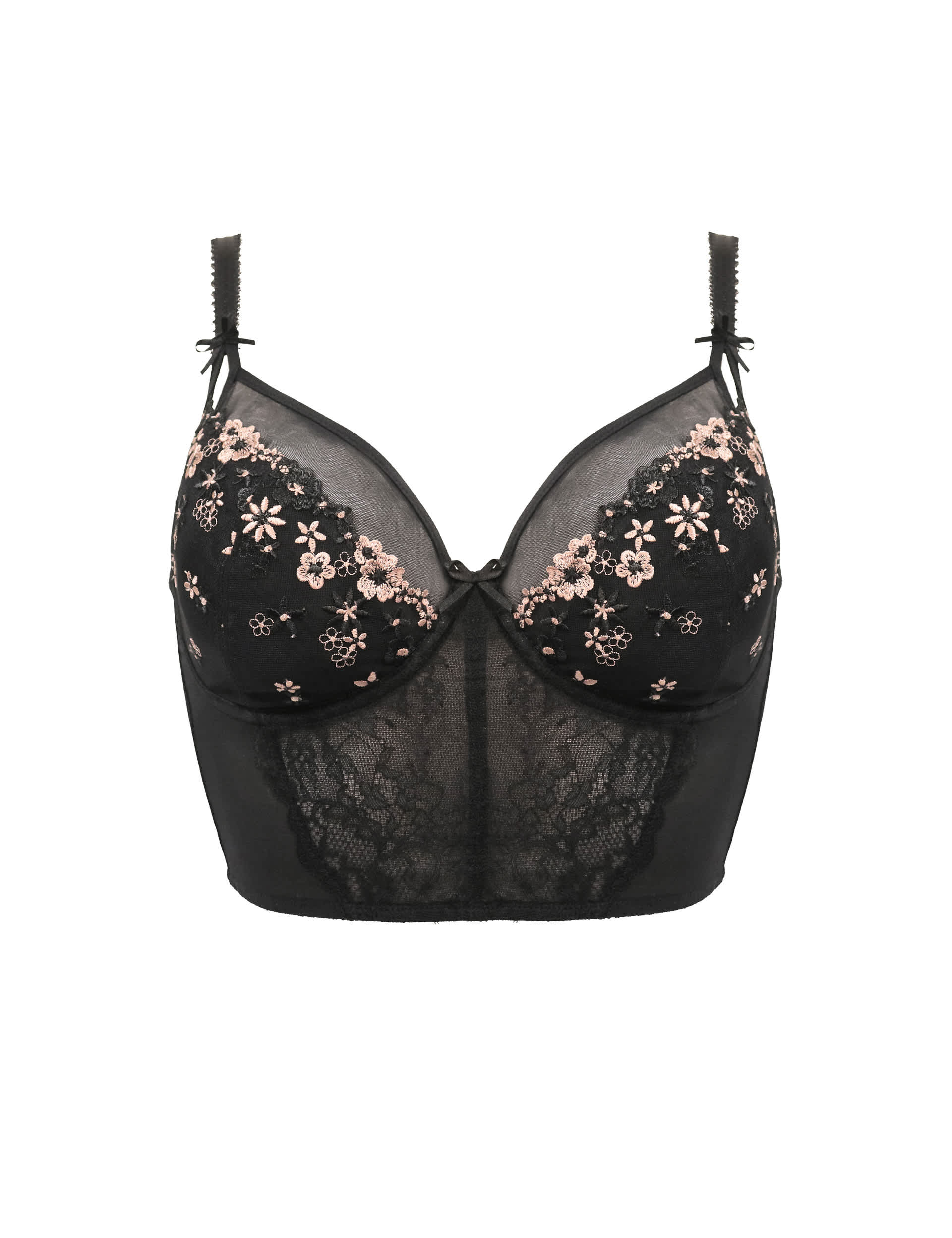 Pour Moi Women's Gigi Underwired Longline Bra (C-G) - 34C - Black Mix, Black Mix