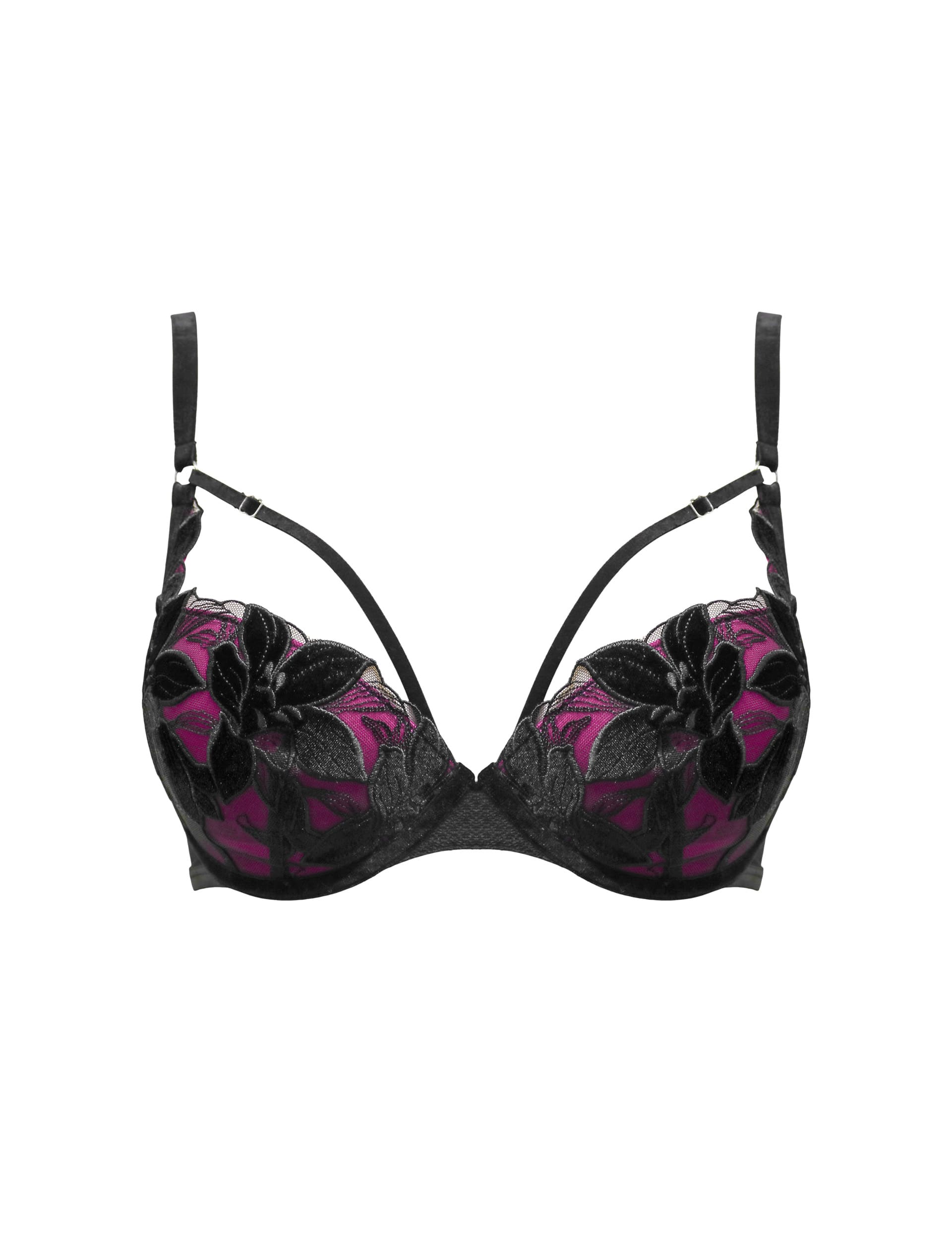 Pour Moi Women's Icon Padded Underwired Plunge Bra (C-F) - 34F - Black Mix, Black Mix