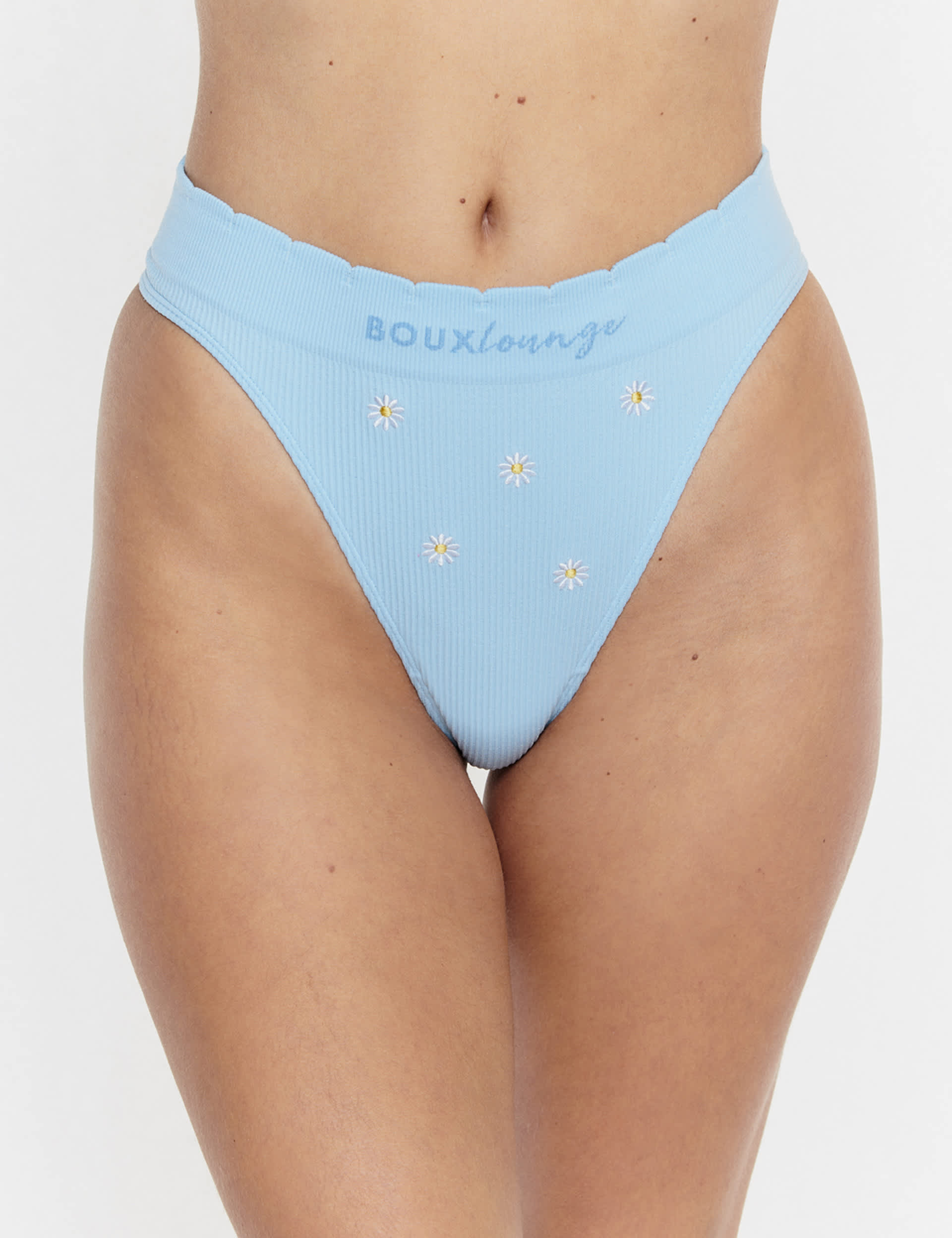 Boux Avenue Women's Embroidered Thong - Blue Mix, Blue Mix