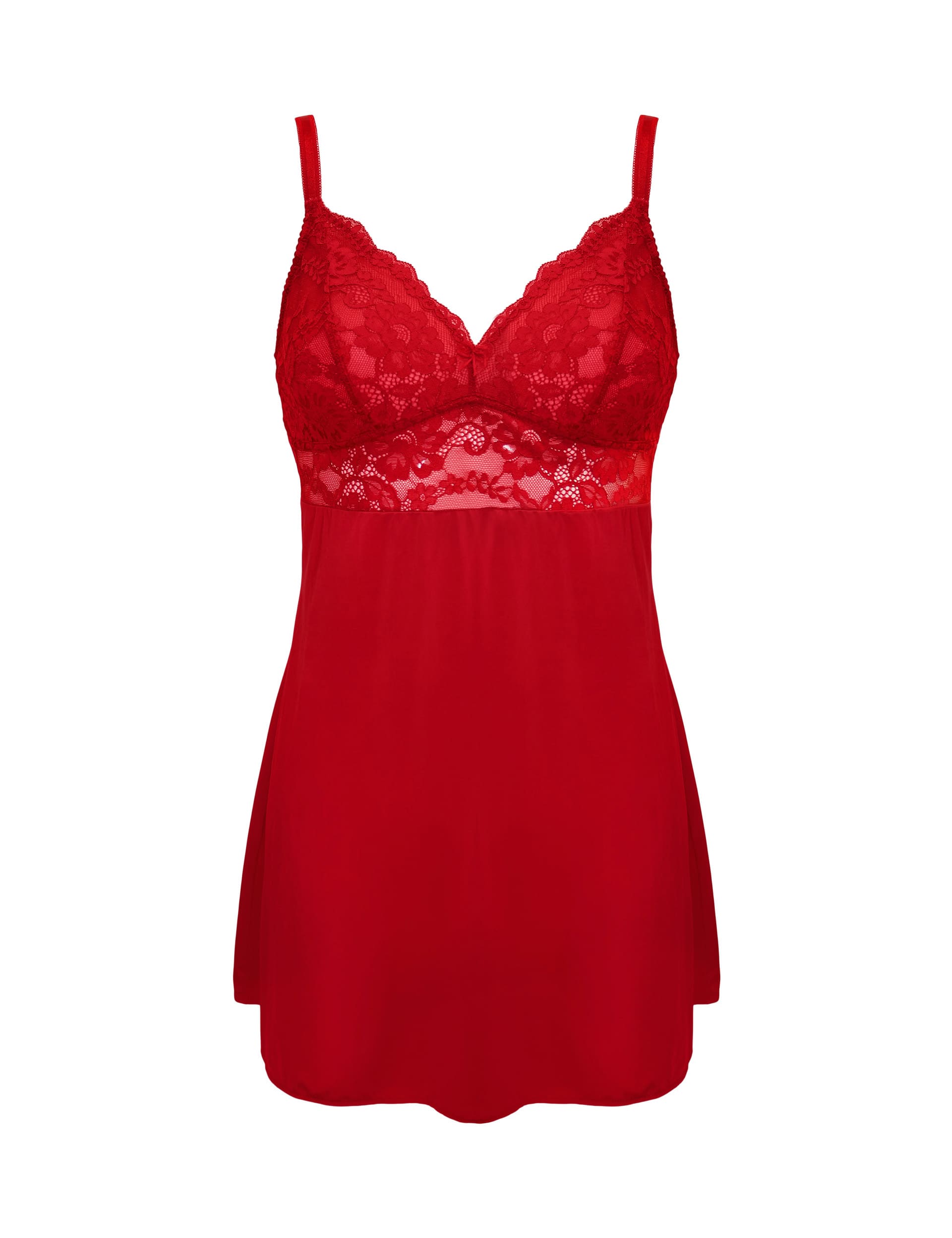 Pour Moi Women's Fleur Lace Chemise - 8 - Red, Red,Black