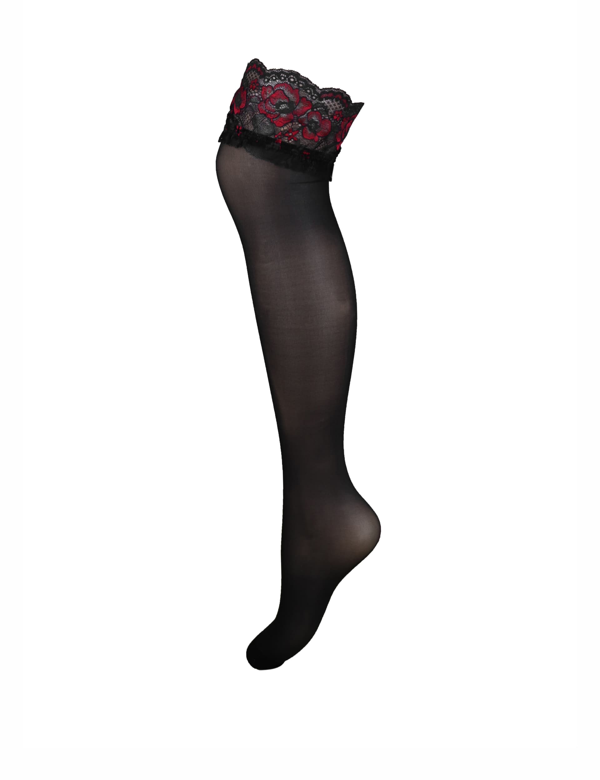 Pour Moi Women's Amour 15 Denier Lace Top Hold-Ups - S-M - Black Mix, Black Mix