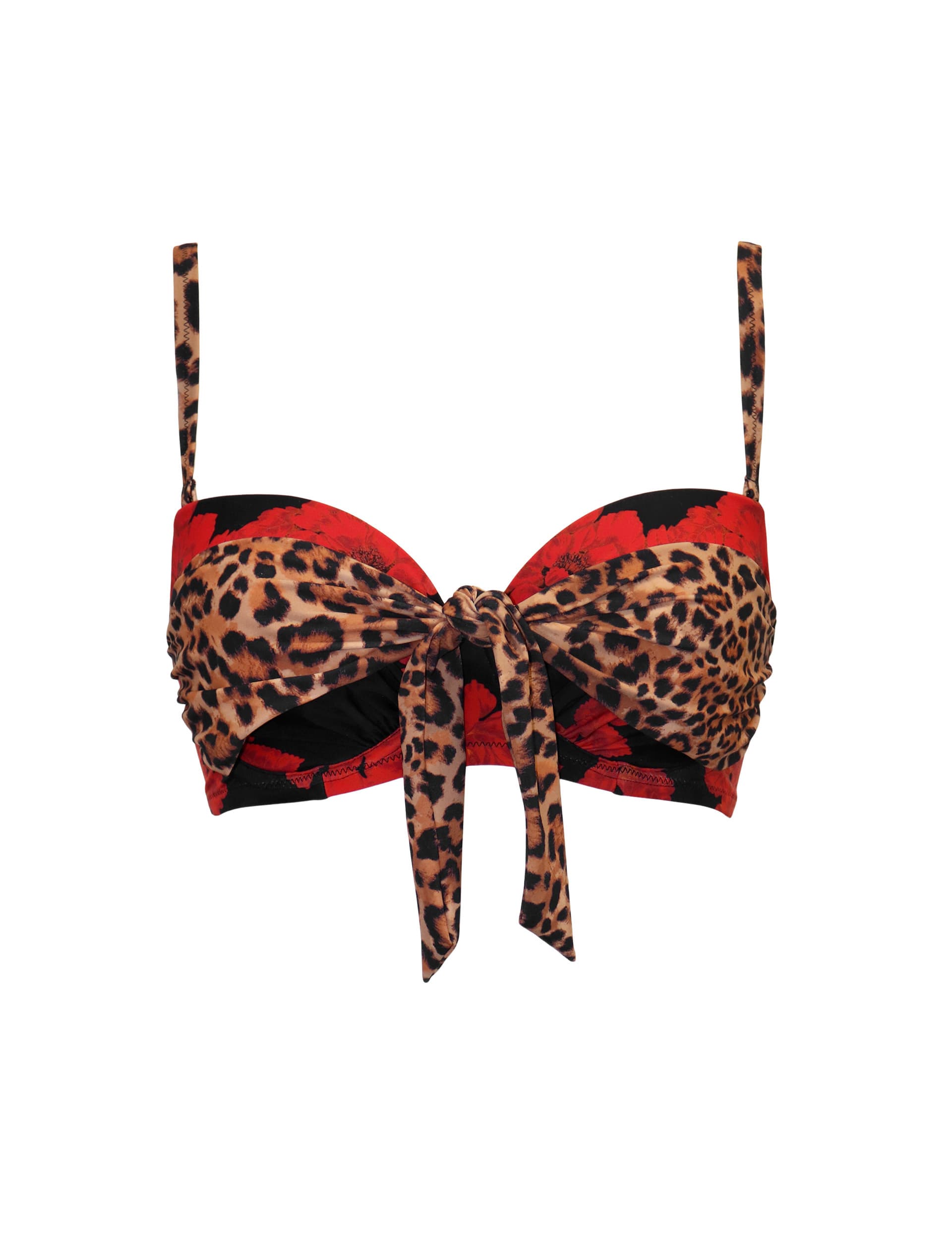 Pour Moi Women's St Lucia Animal Print Wired Bikini Top - 32E - Multi, Multi