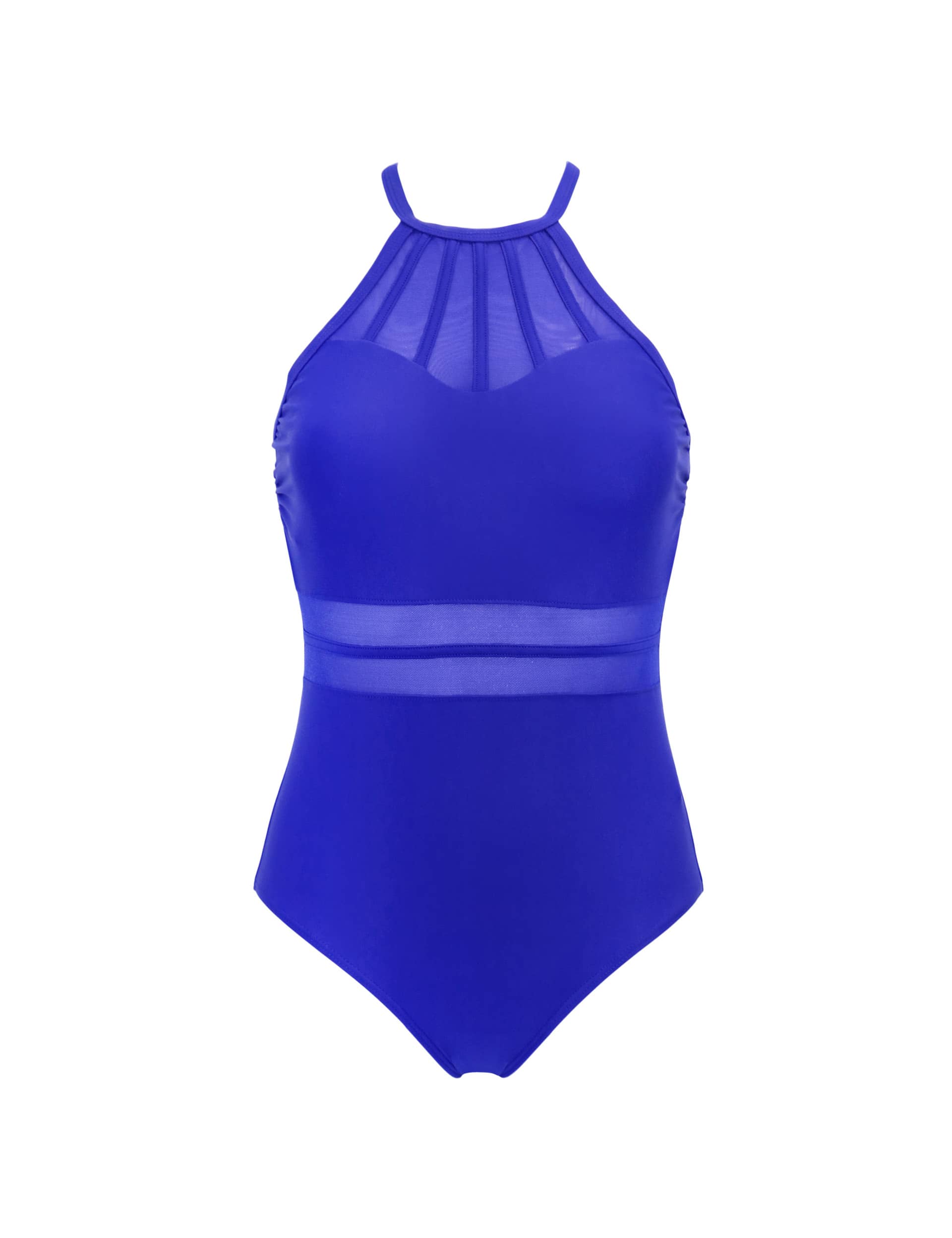 Pour Moi Women's Beach Bound High Neck Swimsuit - 12 - Blue, Blue