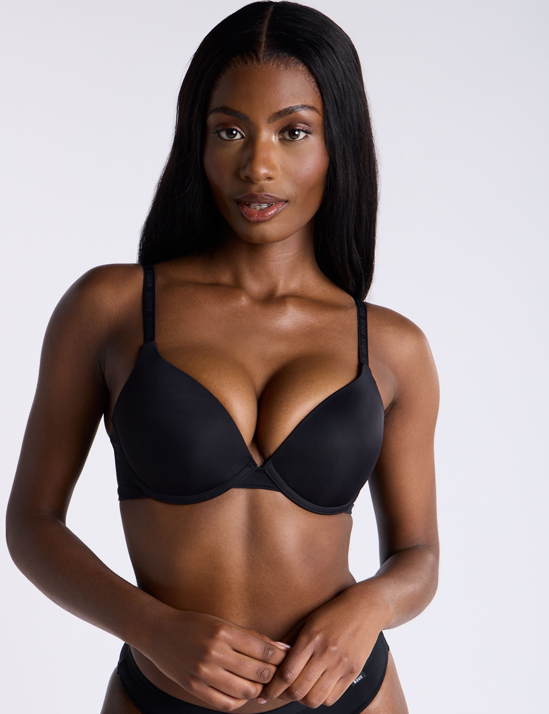 Boux Avenue Women's Wired T-Shirt Push-Up Bra - 36D - Black, Black,Beige