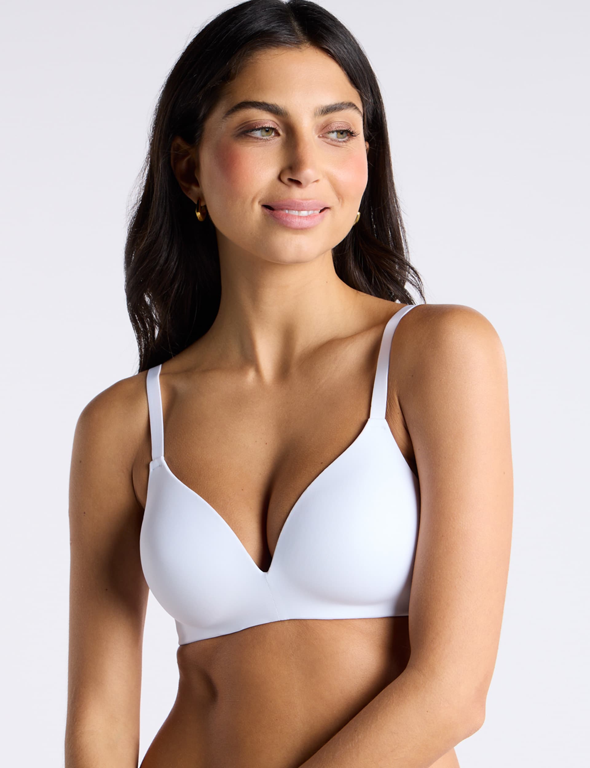 Boux Avenue Women's Non-Wired Plunge Bra - 32DD - White, White,Black,Pink