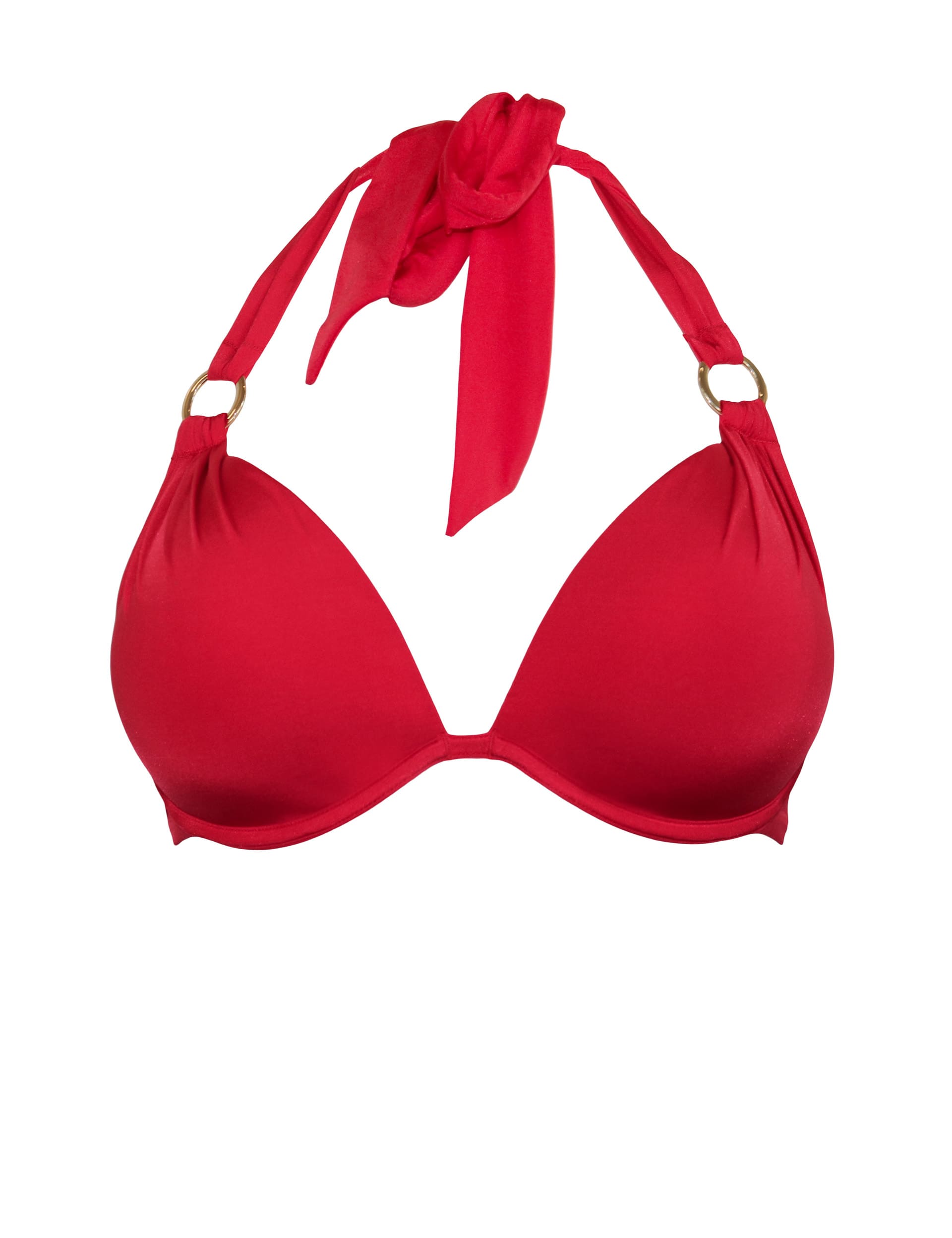 Pour Moi Women's Samoa Boost Wired Padded Plunge Bikini Top - 32B, Red