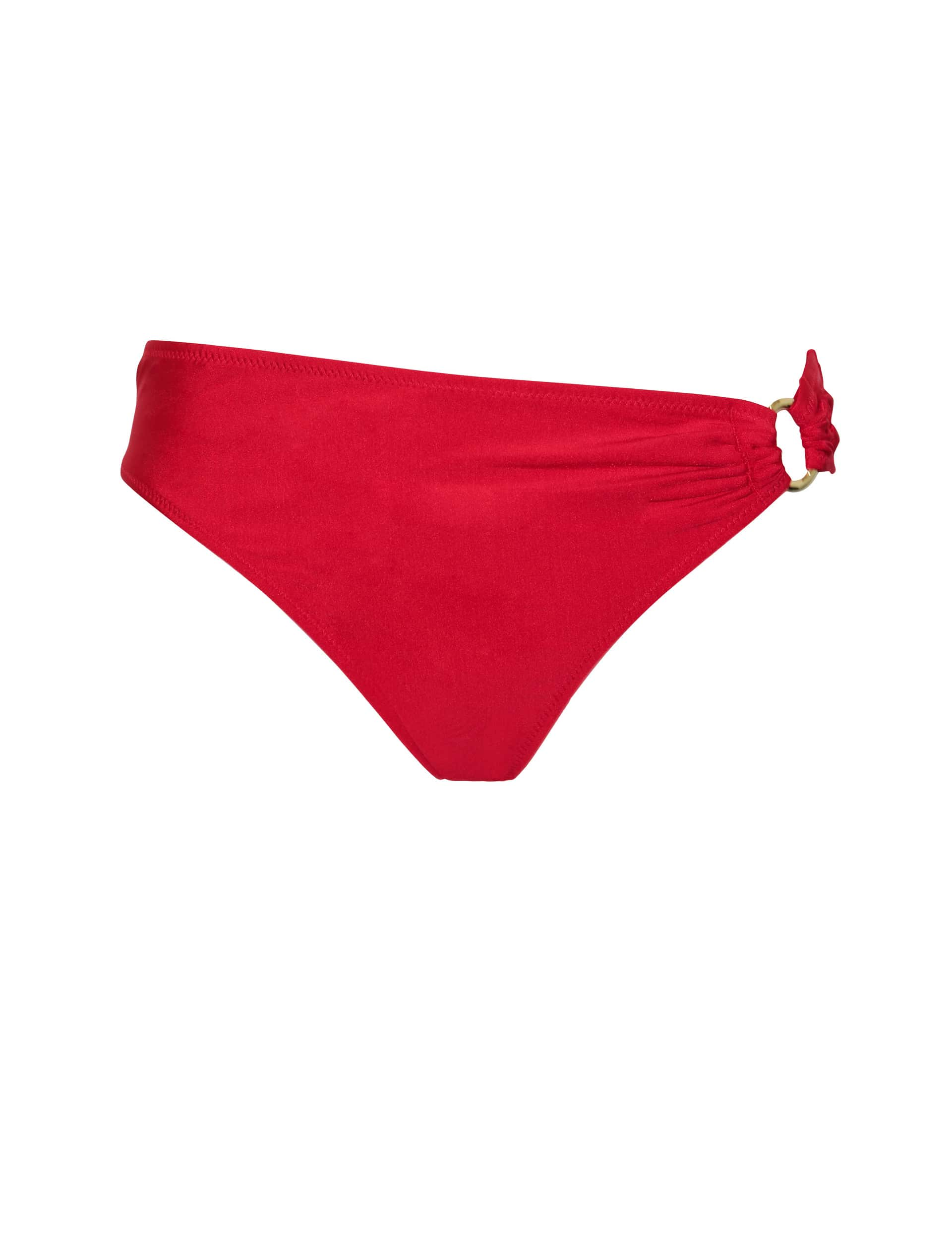 Pour Moi Women's Samoa Ring Detail Bikini Bottoms - 12 - Red, Blue,Red