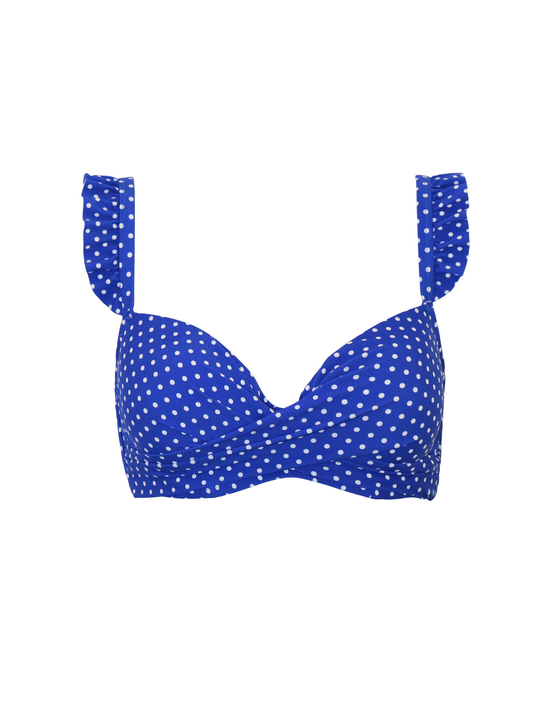 Pour Moi Women's Sicily Polka Dot Padded Wired Bikini Top - 34DD - Blue Mix, Blue Mix