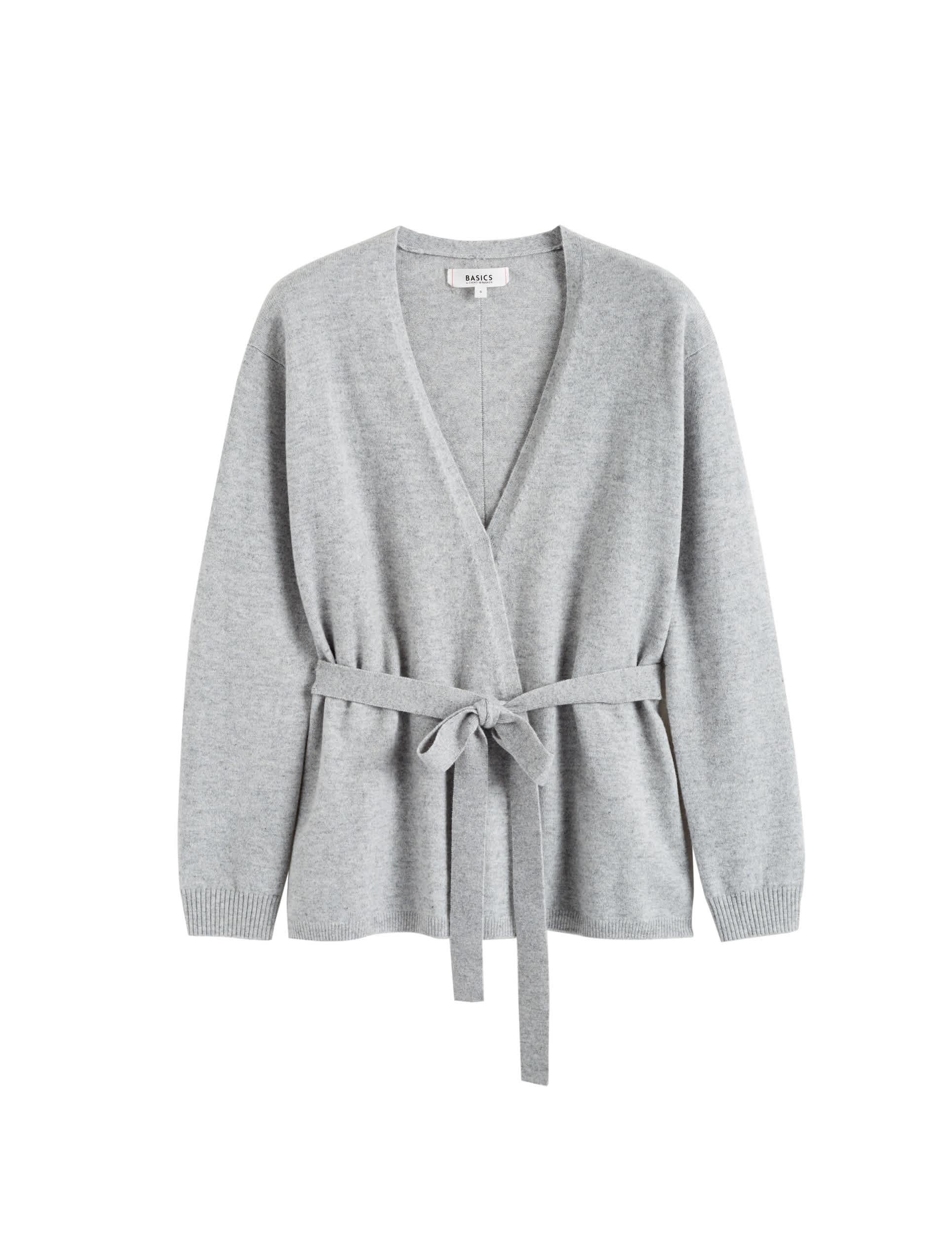 Chinti & Parker Women's Wool Rich Wrap Cardigan with Cashmere - Light Grey, Light Grey,Oatmeal