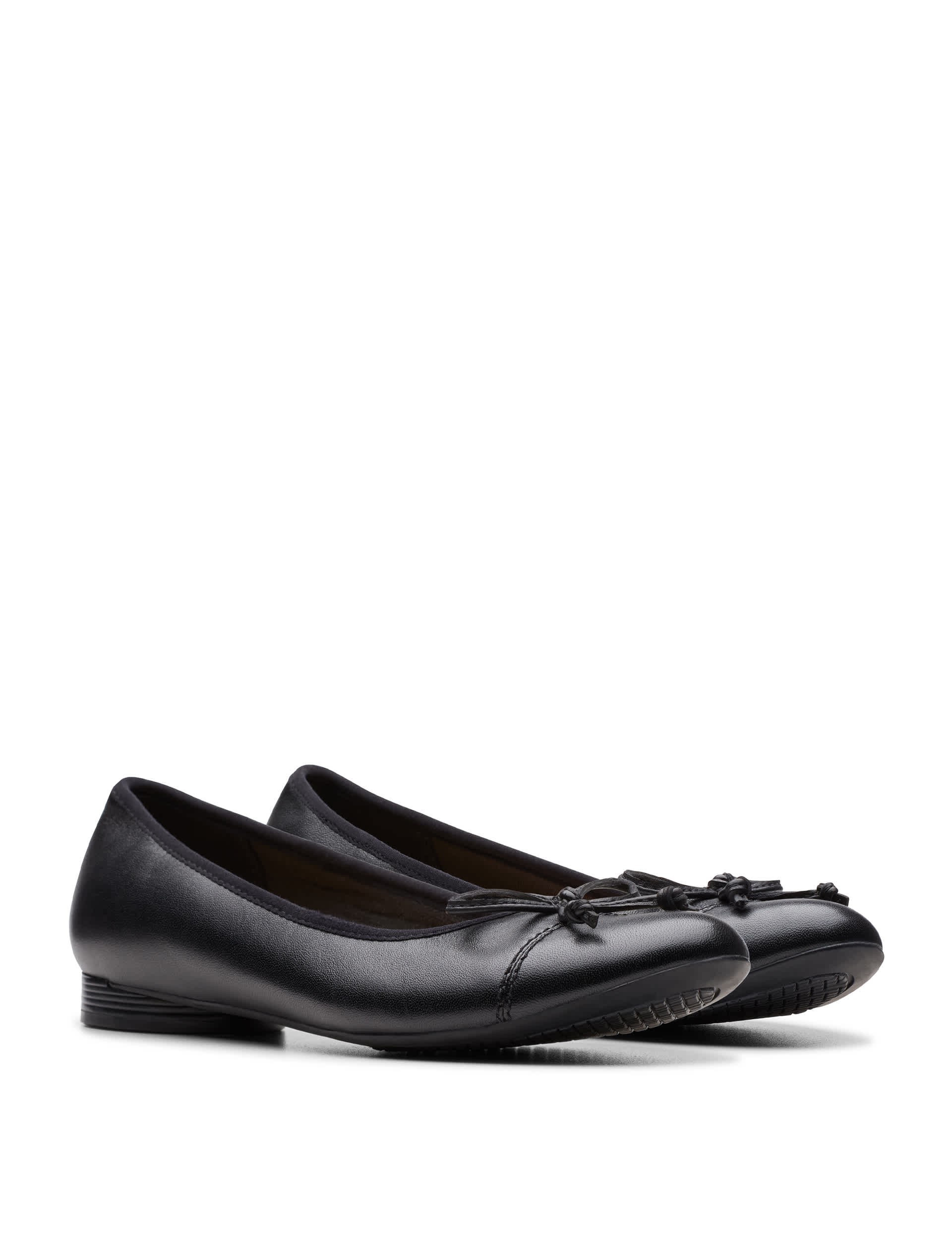 Clarks Women's Leather Flat Ballet Pumps - 4 - Black, Black