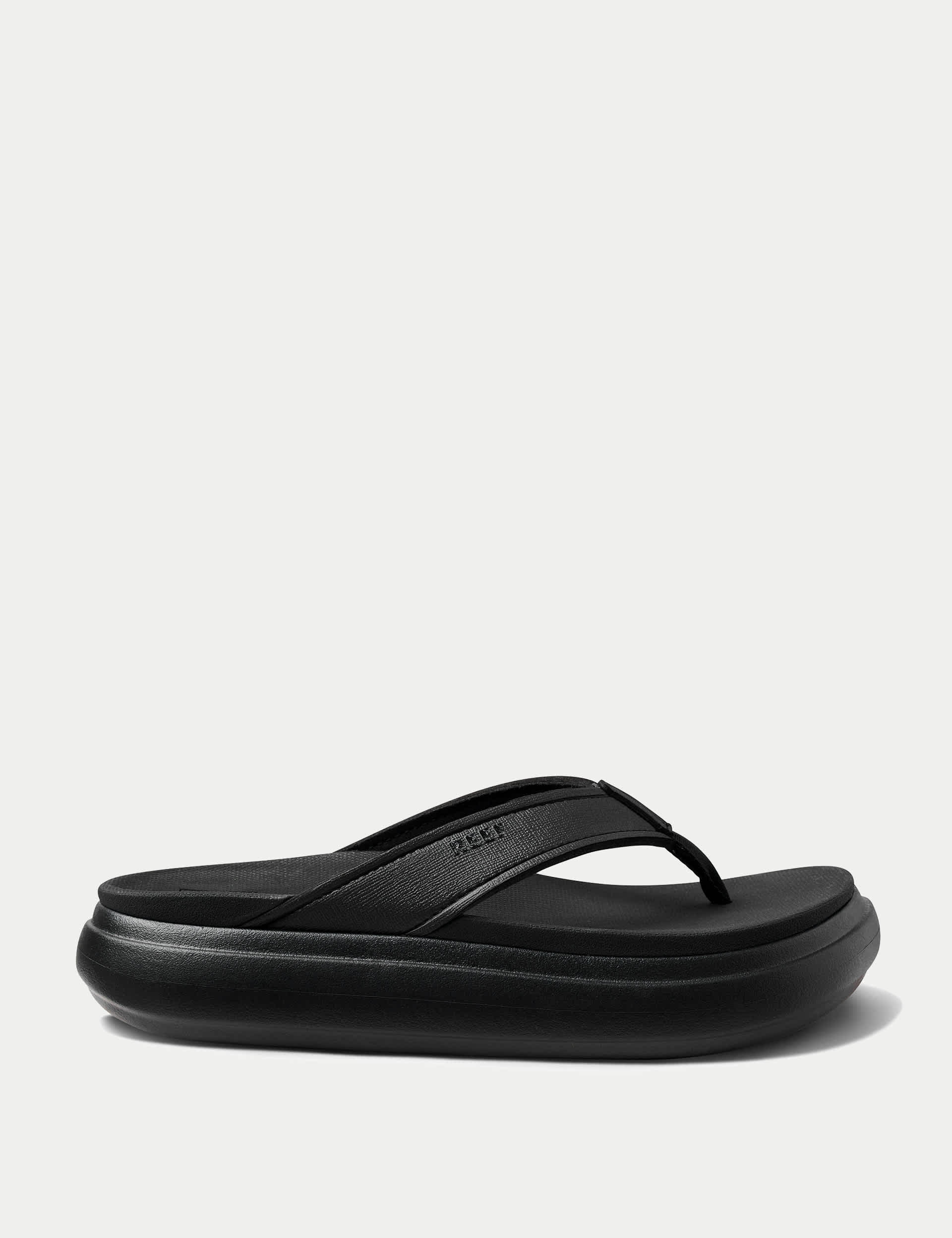 Reef Women's Cushion Bondi Flat Flip Flops - 9 - Black, Black