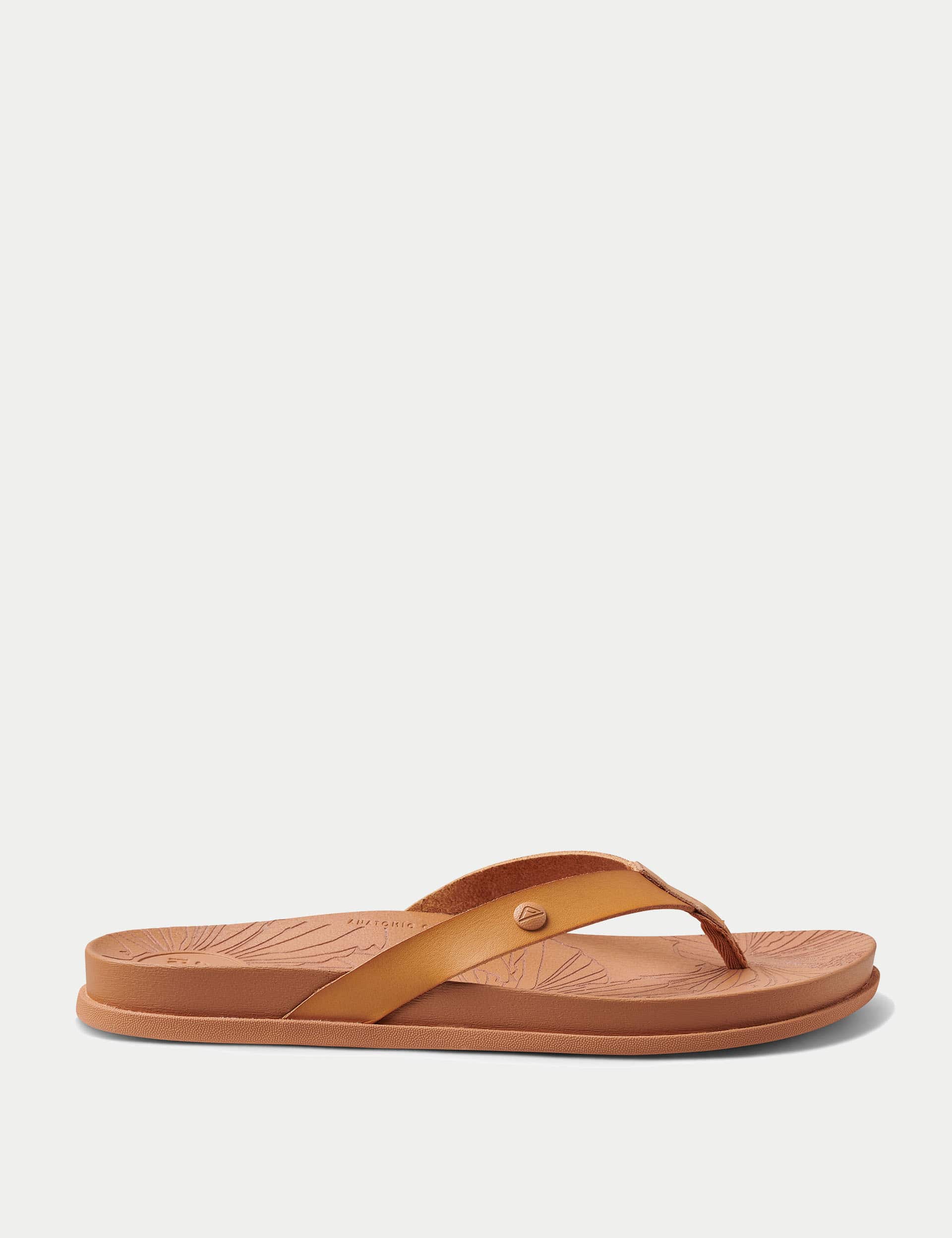 Reef Women's Cushion Porto Cruz Flat Flip Flops - 6 - Tan, Tan