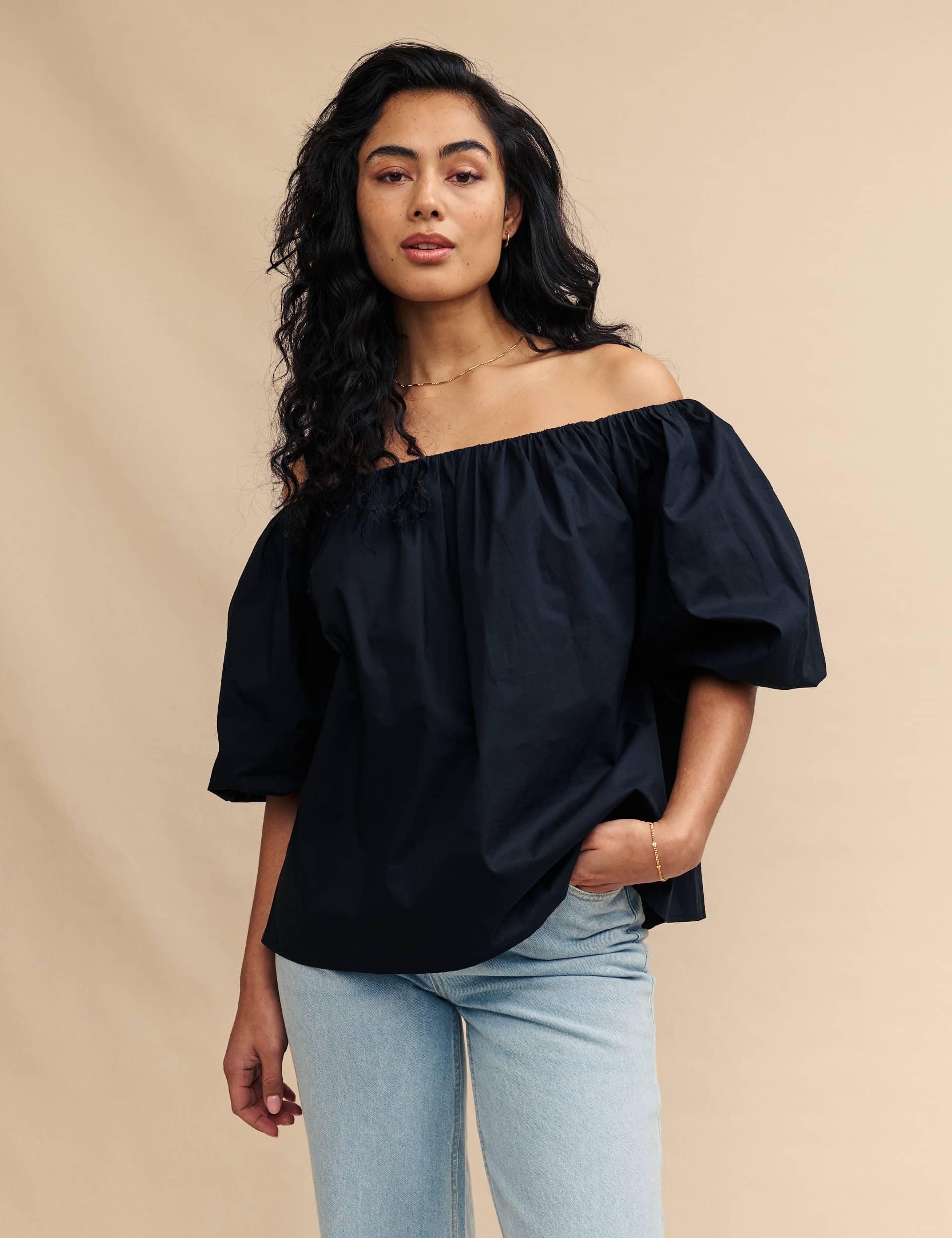 Nobody'S Child Women's Pure Cotton Off The Shoulder Top